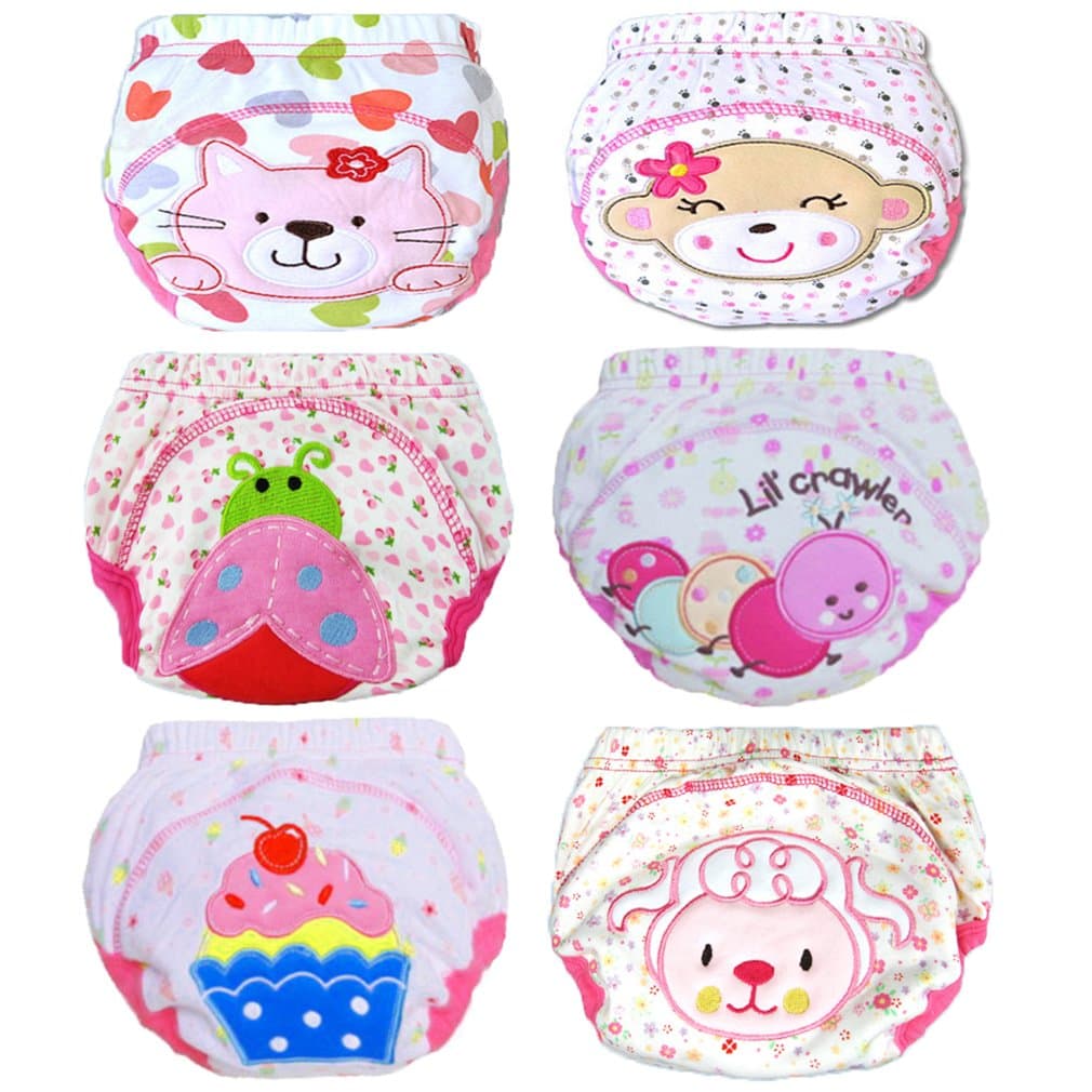 Baby Girls Underwear Potty Training Pants Reusable 6 Pack, Size 24 Months