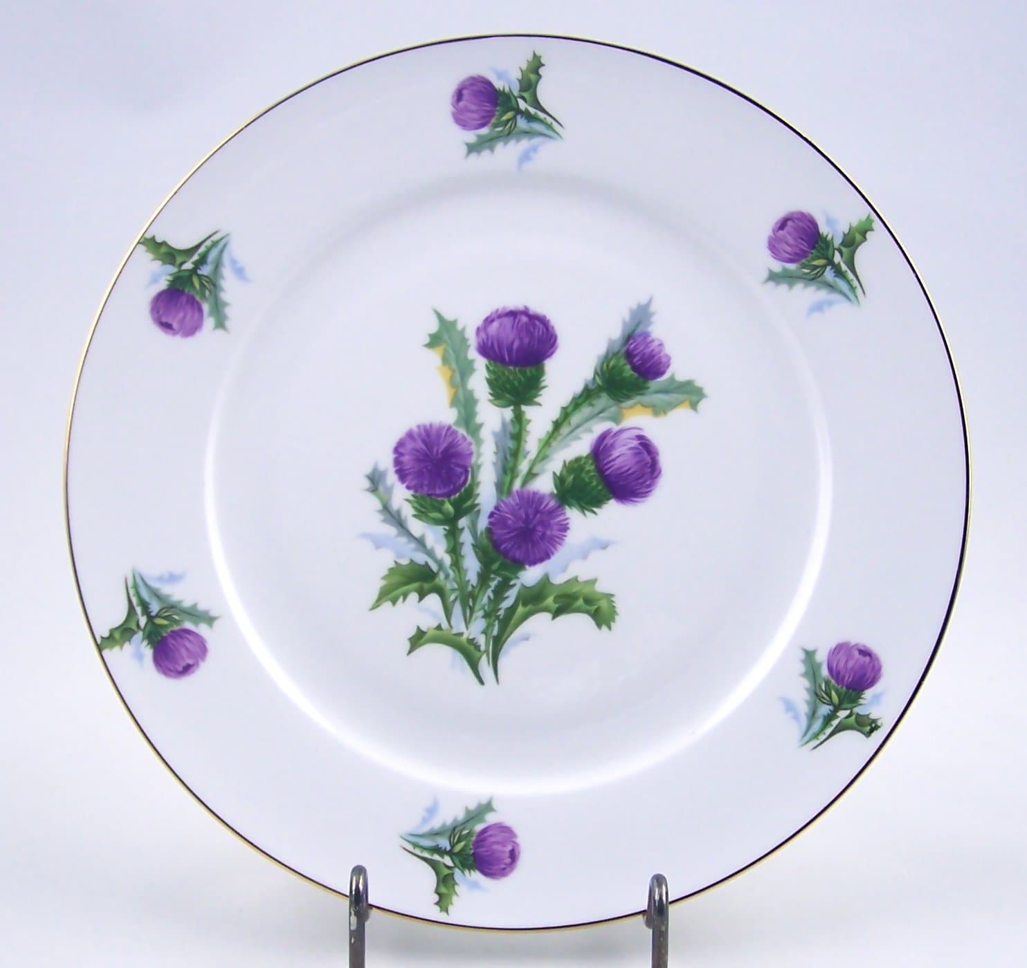 Fine English Bone China Salad Plate - Thistle Chintz - Springfield China - England