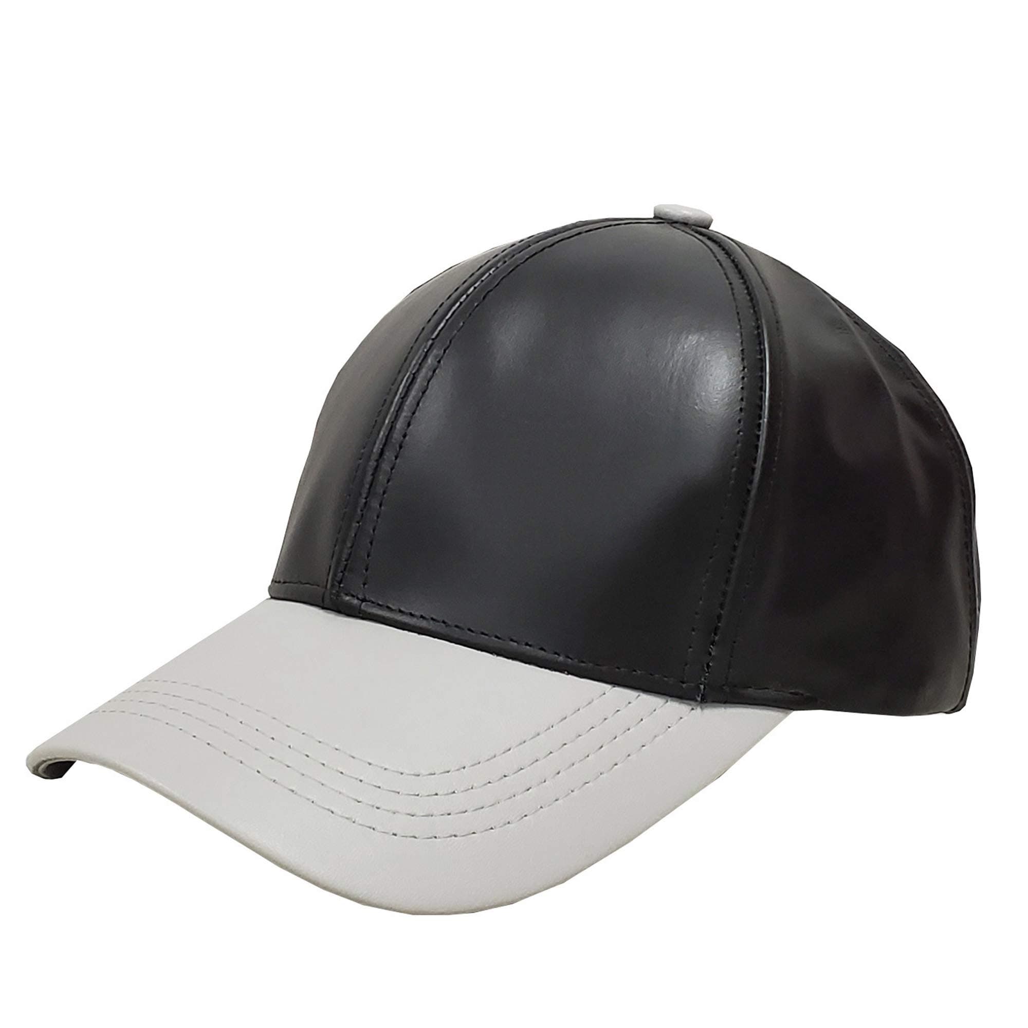 Genuine Cowhide Leather Adjustable Baseball Cap Made in USA