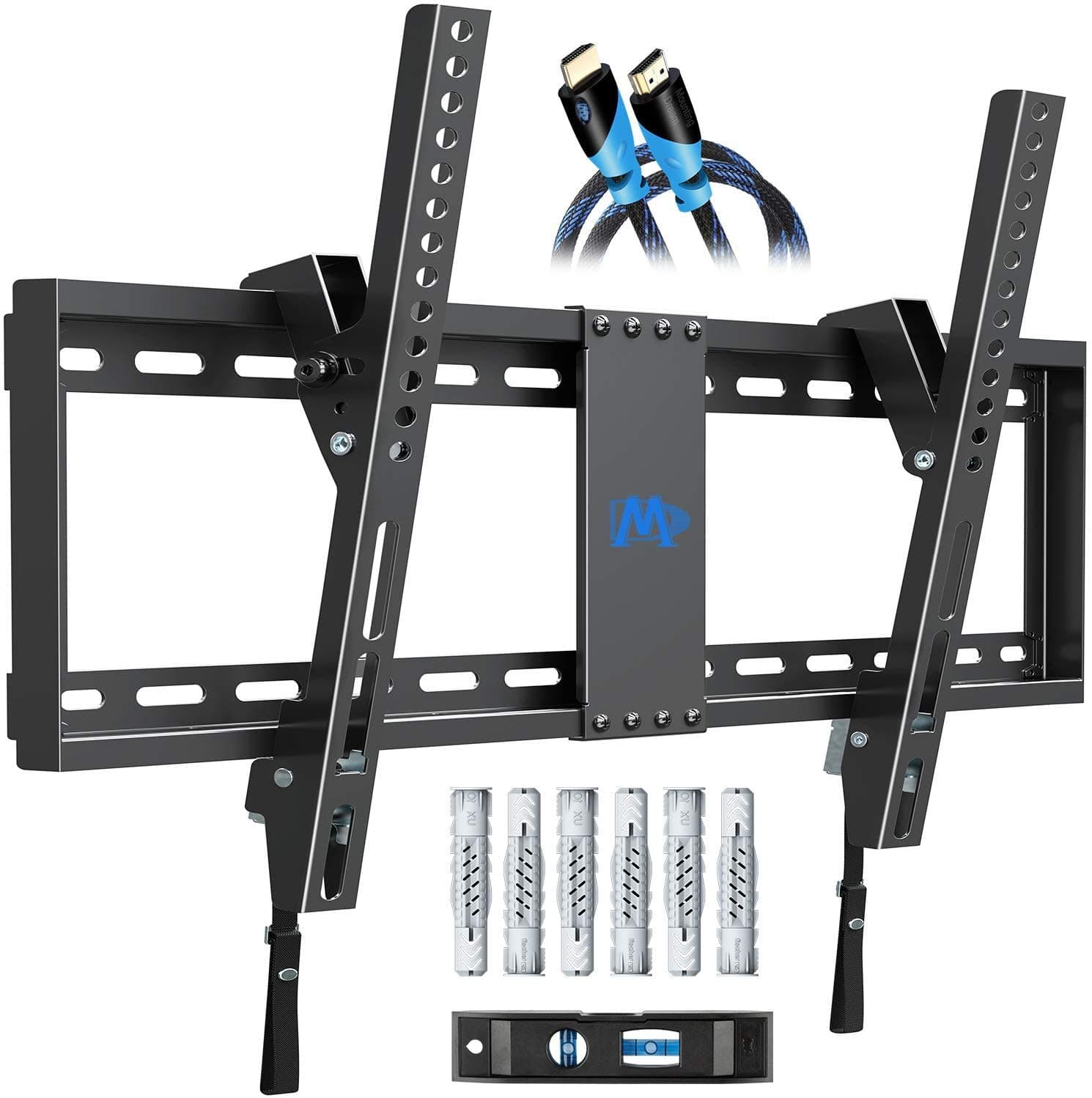 Mounting Dream Tilt TV Wall Bracket Mount for Most 37-70 Inch LED, LCD, OLED TVs up to VESA 600x400mm and 60 kg, Bubble Level Included, Tilting TV Bracket MD2268-LK-05
