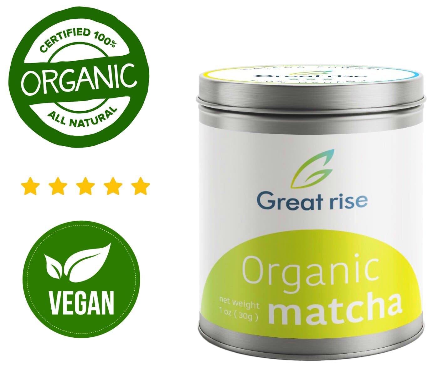 Matcha Green Tea Powder - 100% Organic, Vegan Premium Blend (30g)