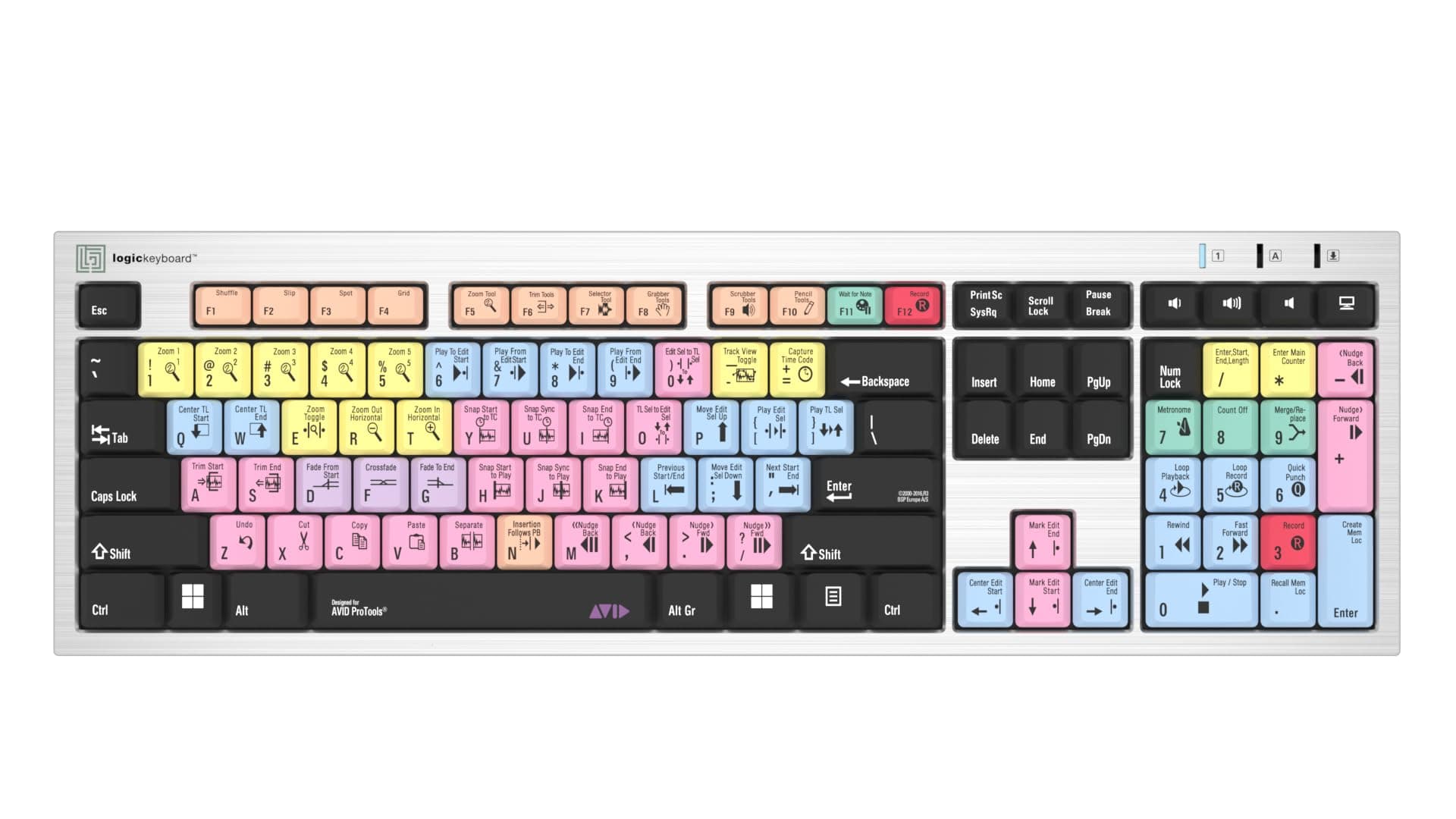 Logickeyboard 'Slimline' Designed for Composing in Avid Pro Tools on Windows • p/n LKBU-PT-AJPU-US