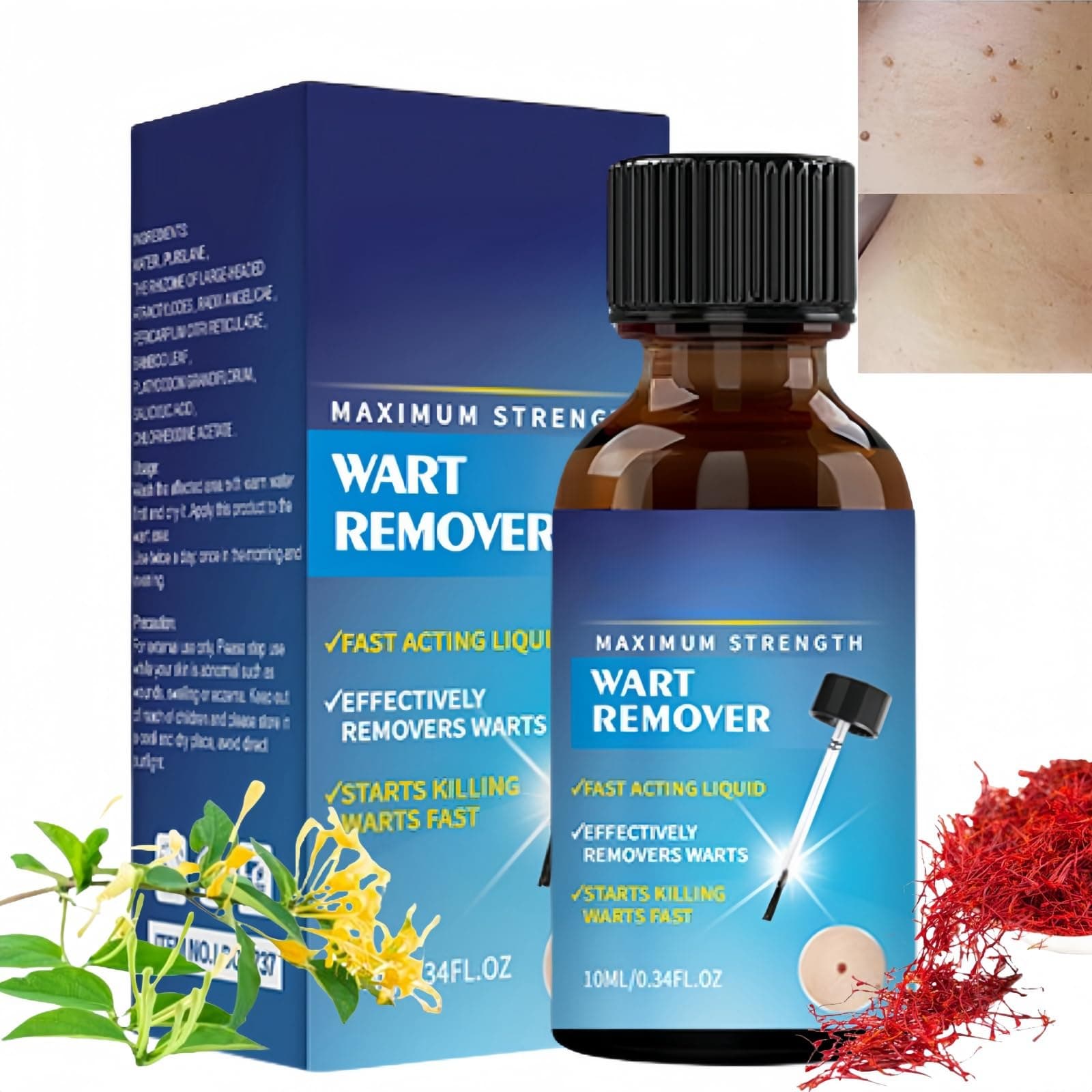 Natural Skin Tag Remover,Wart-Remover Fast-Acting,Skin Tag Remover Liquid,Warts & Mole Remover Cream,Bee Venom Cream for Hands,Skin Tag Remover Serum for Warts Removal,Bee Venom Wart and Tag Remover