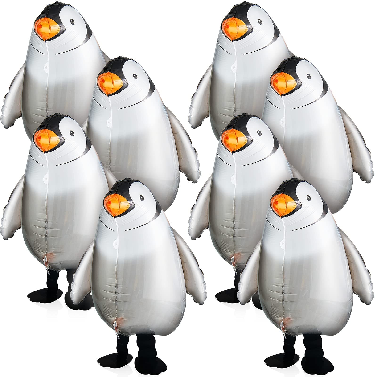 Aoriher 9 Pieces Walking Penguin Balloons Cute Funny Air Foil Animal Party Decorations Balloon for Theme Birthday Party Wedding Baby Shower Supplies(20.4 Inch,Penguin Style)