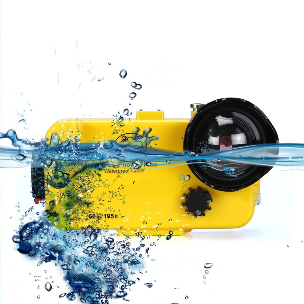 Elecguru iPhone 7Plus Diving Case Professional [60m/195ft] Dive Swimming Underwater Photo Video Waterproof Case Cover for Apple iPhone 7 Plus Outdoor Rainproof