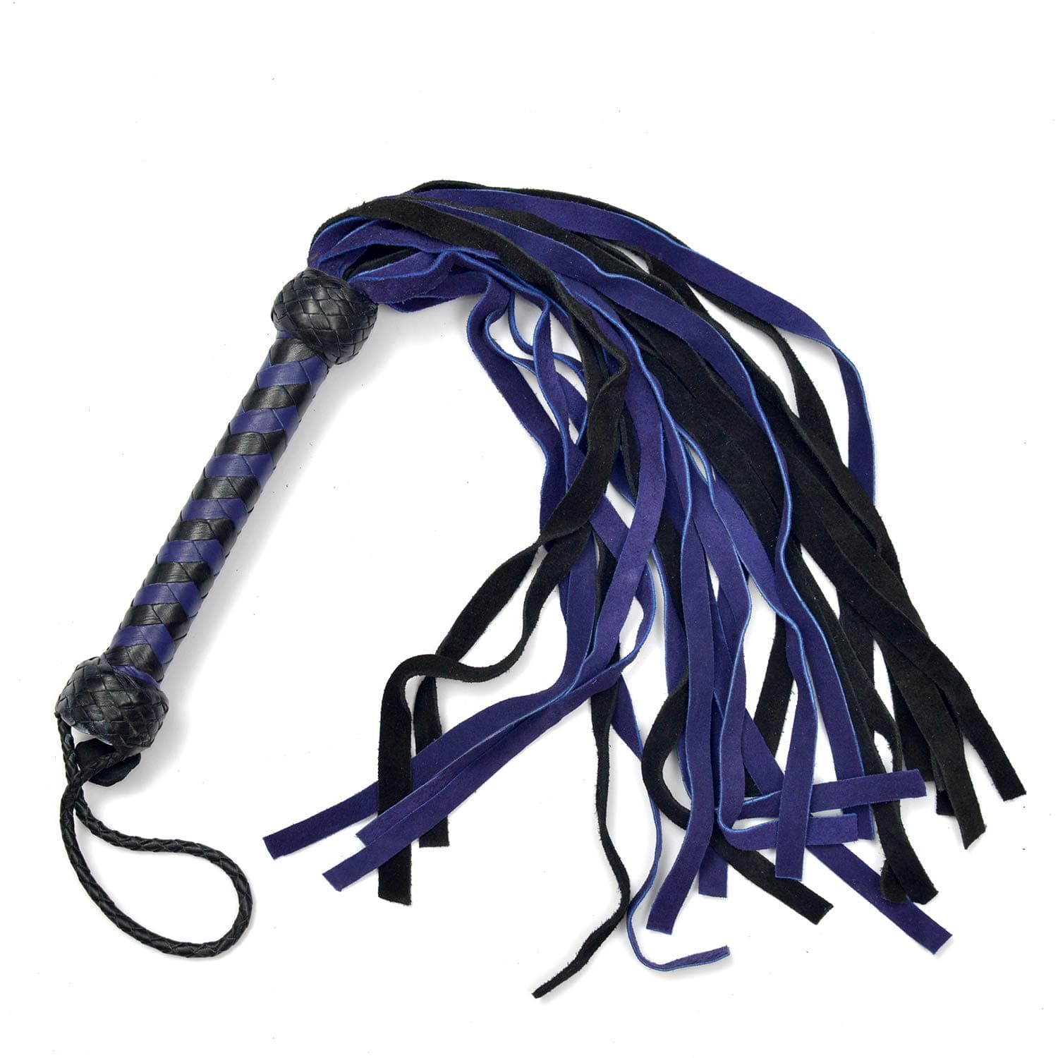 FL-036 Real Suede Leather Flogger Purple & Black Suede Flogger