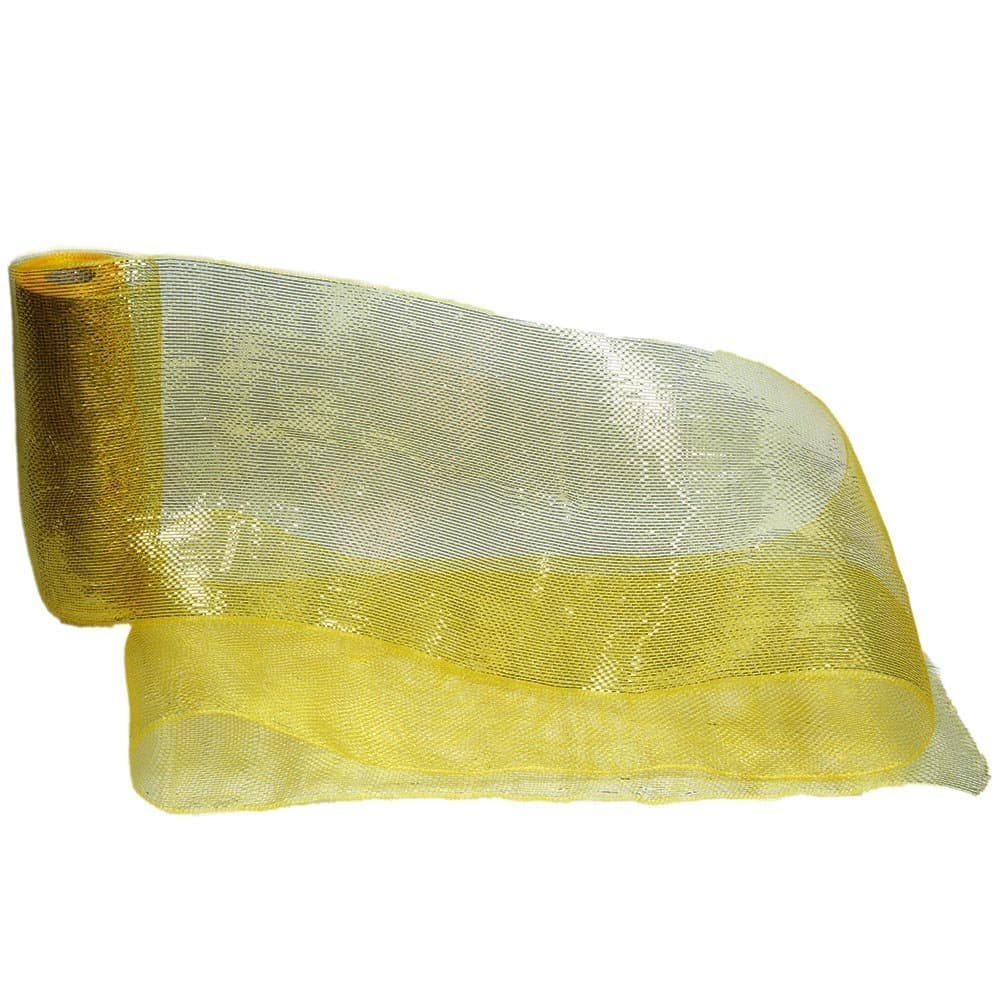 Christmas Decorative Mesh with Mettalic Strands 11" X 8YD (Gold)