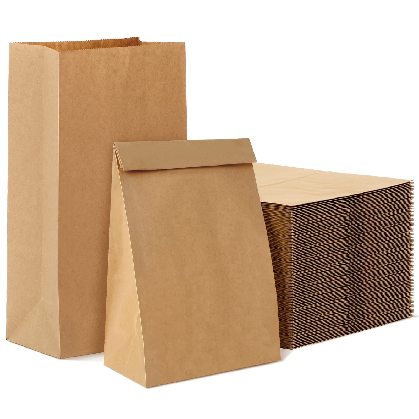 Weifeng Large Brown Paper Bags 50pcs,30,5 × 20 × 12,5 cm Paper Bread Bags Kraft Paper bags for Easter Halloween Christmas Wedding Birthday Party