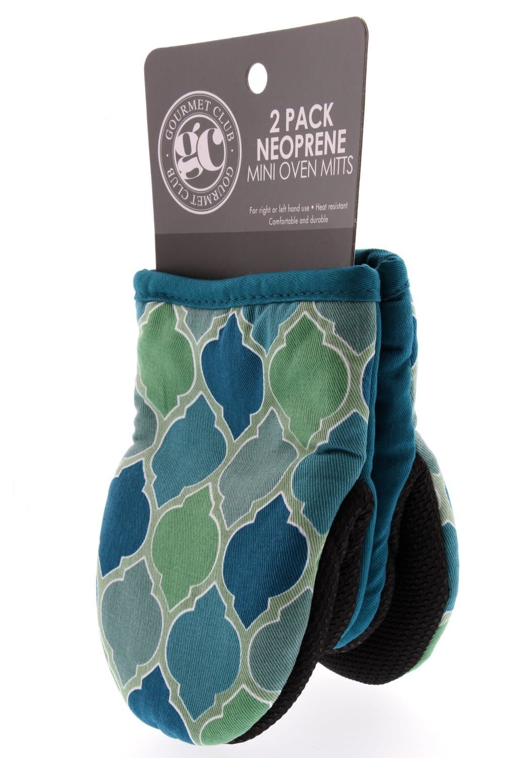 Mini Oven Mitt Set, Pack of 2 – Oven Mitts to Protect Hands and Surfaces - Kitchen Essentials Ideal for Cooking, Baking - Heat Resistant to 500F - Cotton w/Neoprene Silicone for Easy Grip