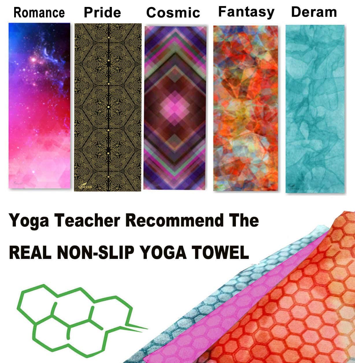 Yoga Towel by SKYIN,Yoga Towel,SGS certified,Unique patented non-slip layer where hands and feet touch,four pockets at the corners on the back. Eco-Friendly,SGS CERTIFIED, Microfiber Yoga Towel, Ideal for Bikram, Hot Yoga, Pilates, or Sweaty Practice