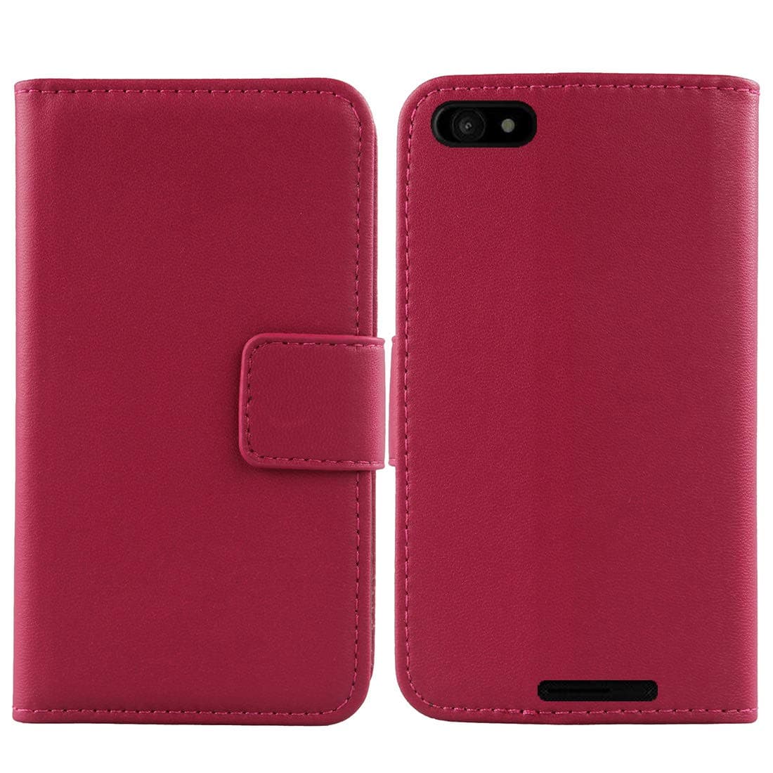 Lankashi Premium Genuine Real Flip Folder Folio Leather Case For ROKiT IO LIGHT 5" Book Wallet Business Phone Protection Protector Cover Skin Pouch Etui (Rose)