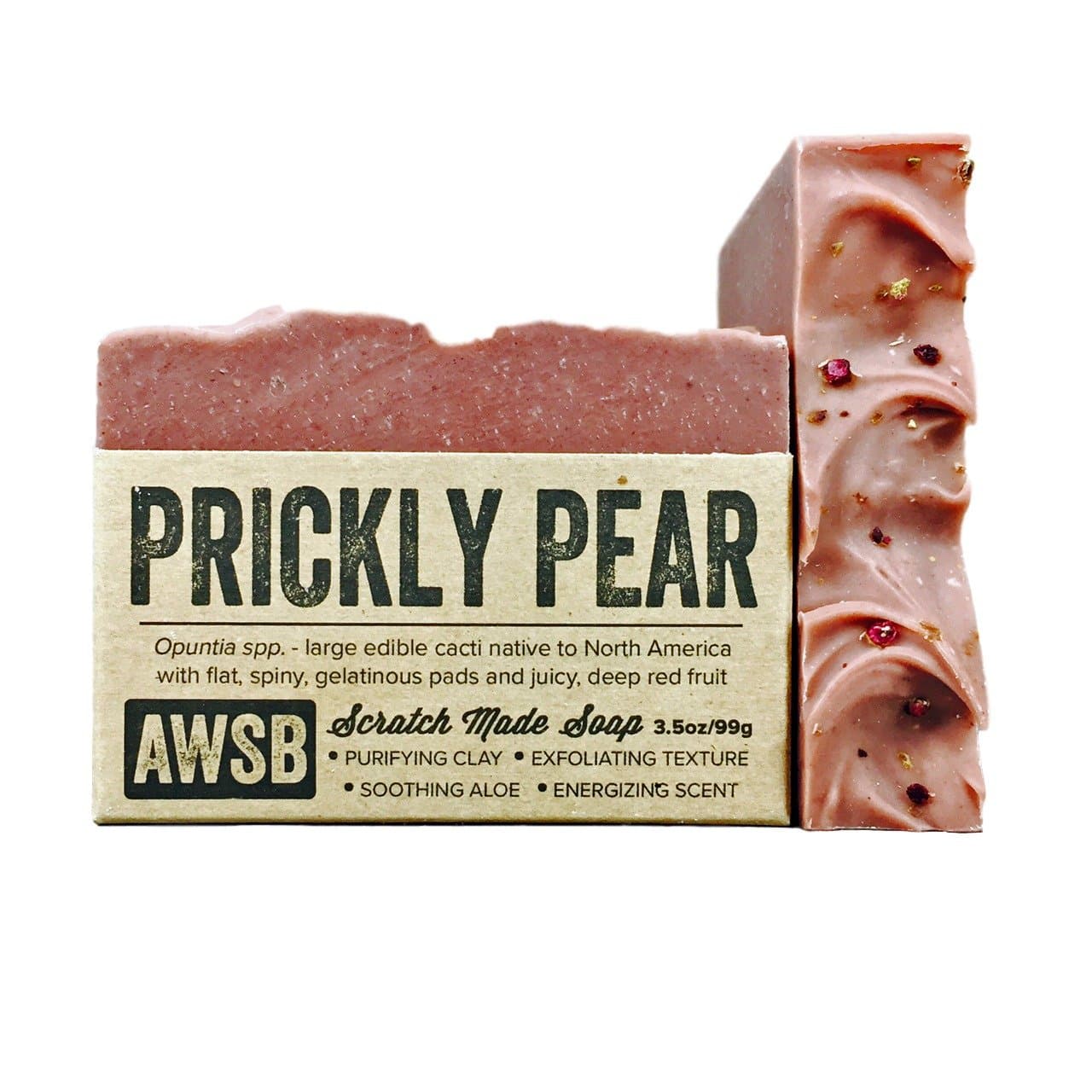 A Wild Soap Bar Prickly Pear Cactus Bar Soap with Rosemary & Mint, Vegan, All Natural with Organic Ingredients, Handmade