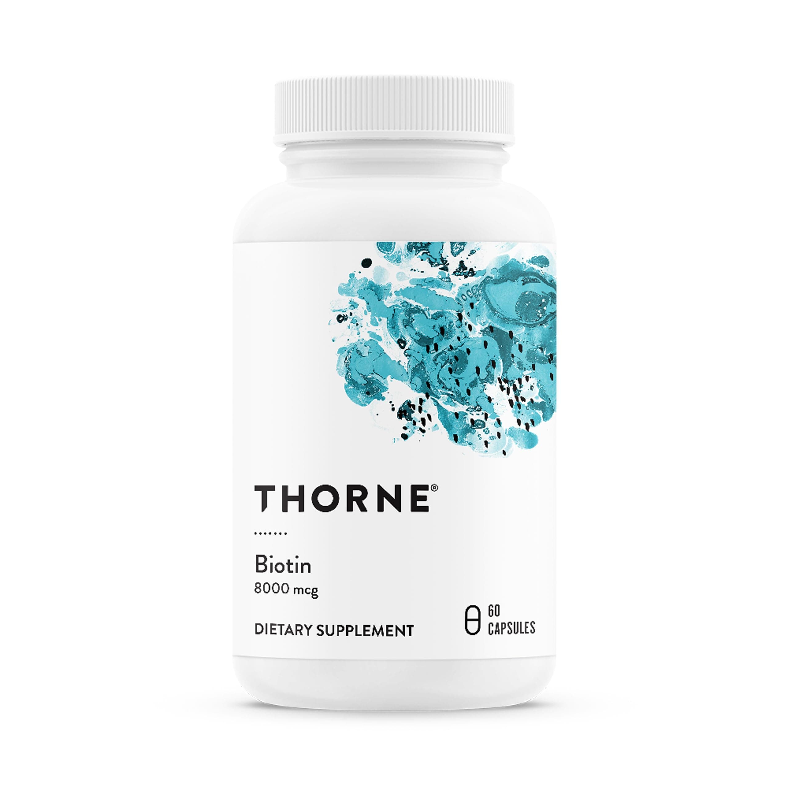 THORNE - Biotin - Vitamin B7 Supplement for Healthy Hair, Nails, Skin & Metabolism - Supports Nerve Health* - Third-Party Certified - Gluten, Dairy & Soy-Free - 60 Capsules