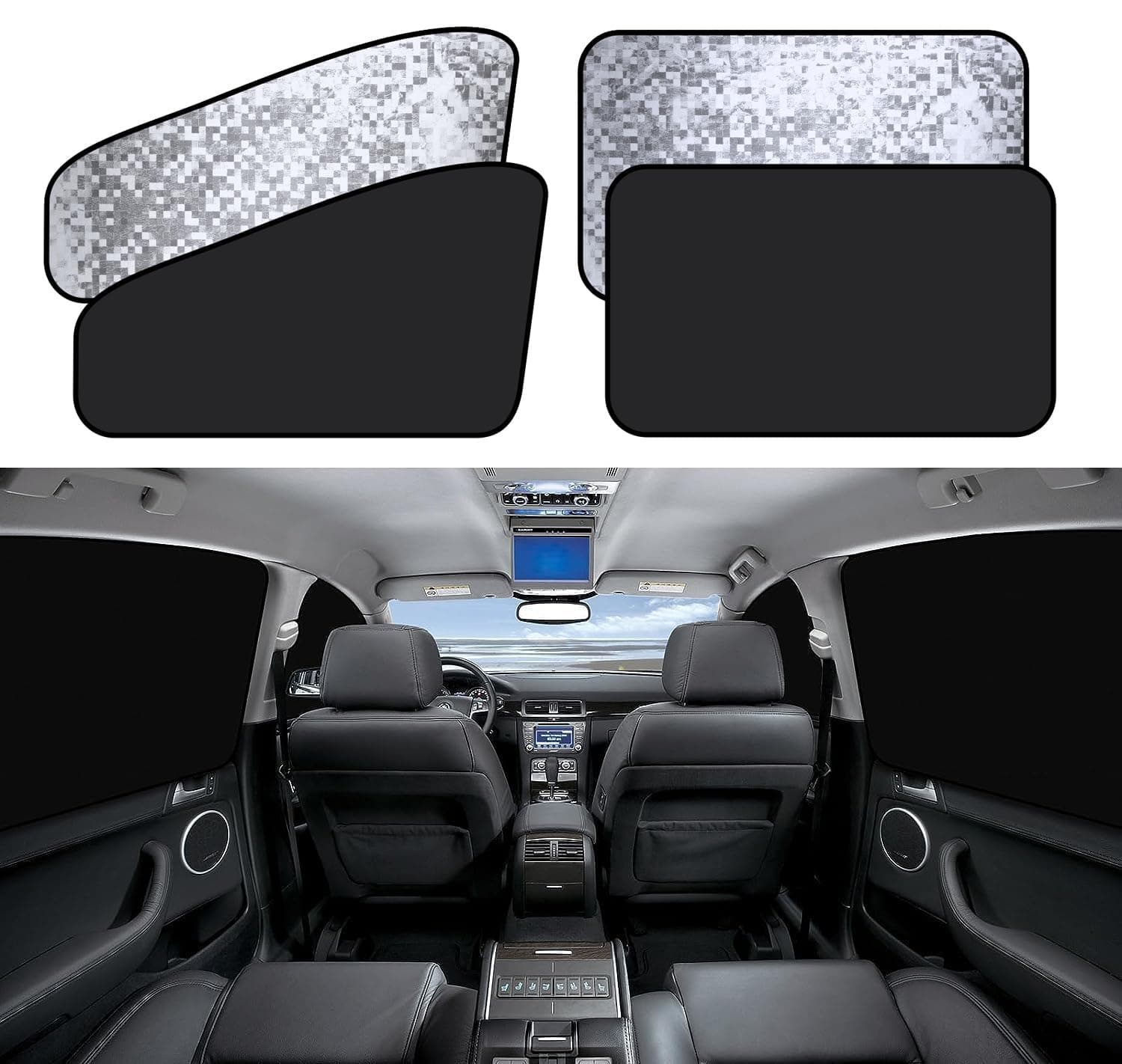 ZATOOTO Side Window Sun Shade - 4 Pack Car Window Covers 99% UV Light Block Car Curtains Magnetic Side Window Sun Shade Keeps Cooler for Breastfeeding, Taking a nap, Changing Clothes, Camping