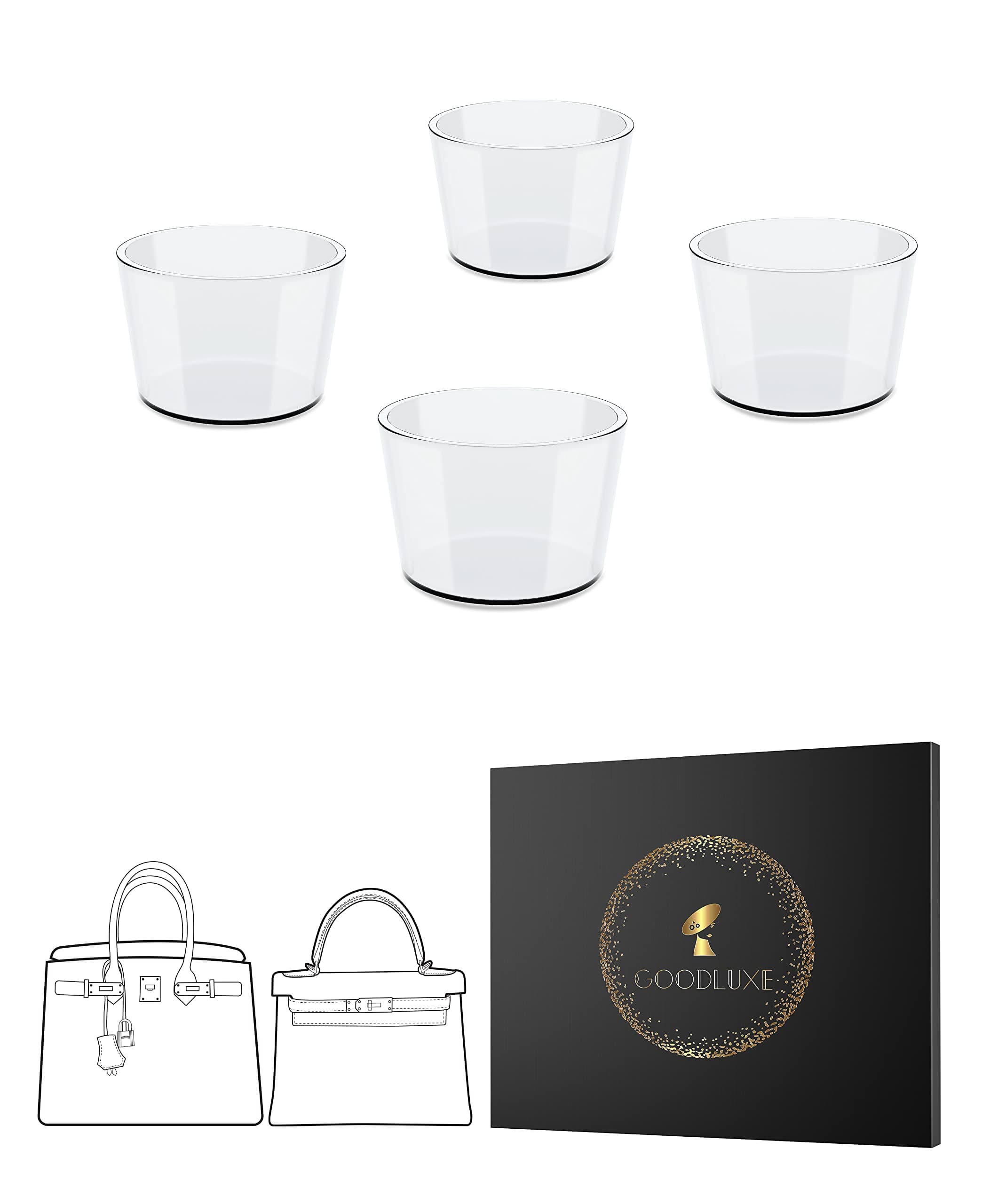 Silicone Protective Studs for Birkin 25,30,35/Lindy 26,30 Precision Fit Bag Feet Stud Protector (Medium)