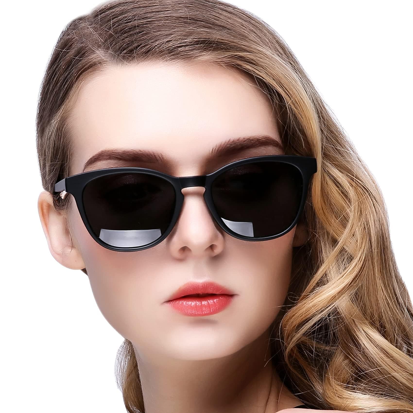 Polarized Sunglasses for Women Men, Classic Driving Ladies Sun Glasses, Fashion Butterfly Shades for Womens Outdoor 100% UV400 Protection