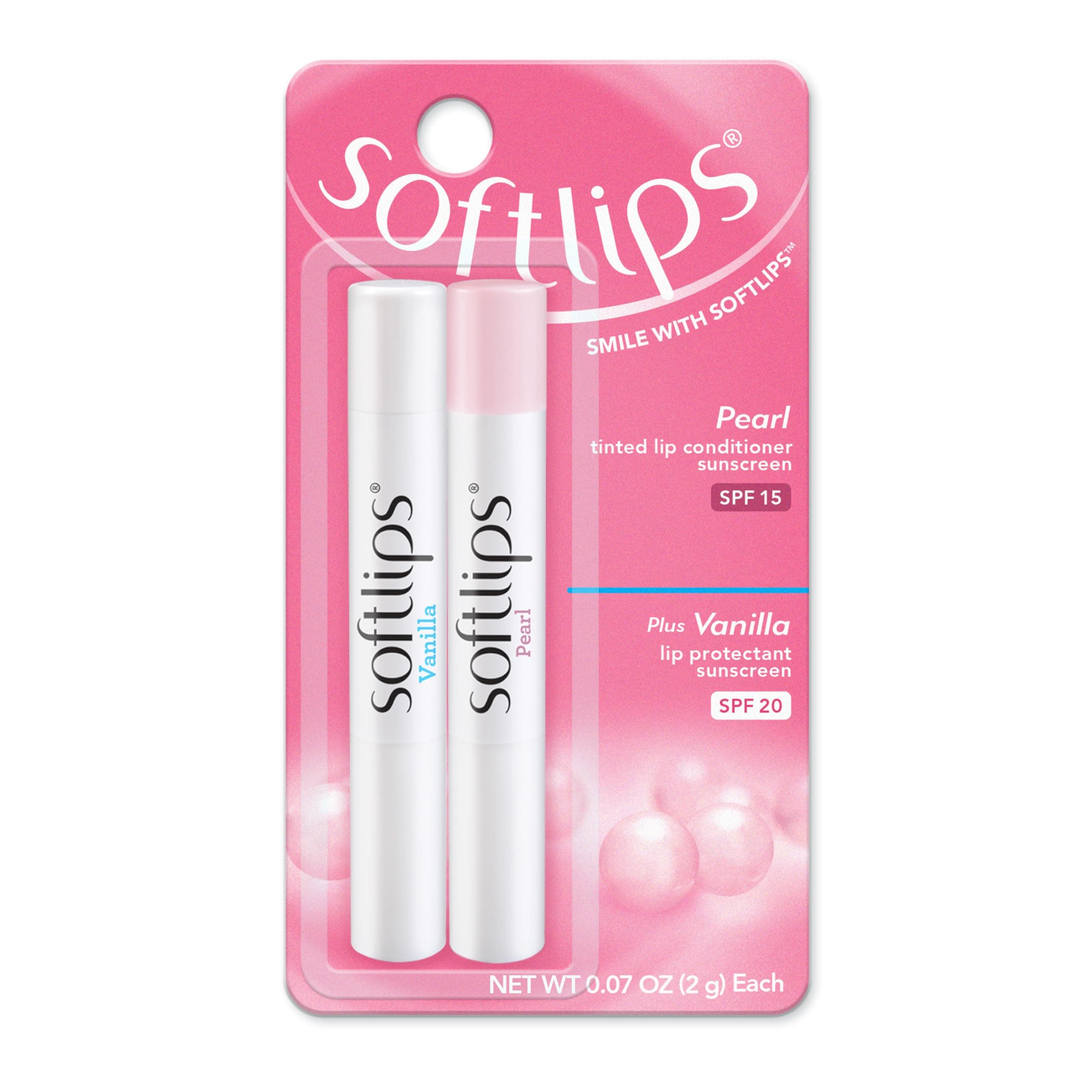 Daily Lip Moisturizer For Very Dry Lips With SPF, Pearl Tint & Vanilla Flavor Lip Balm, Hydrates, Soothes & Prevents Dry, Chapped Lips, Smooth Glide Formula, 2 Pack (12x0.14 oz)