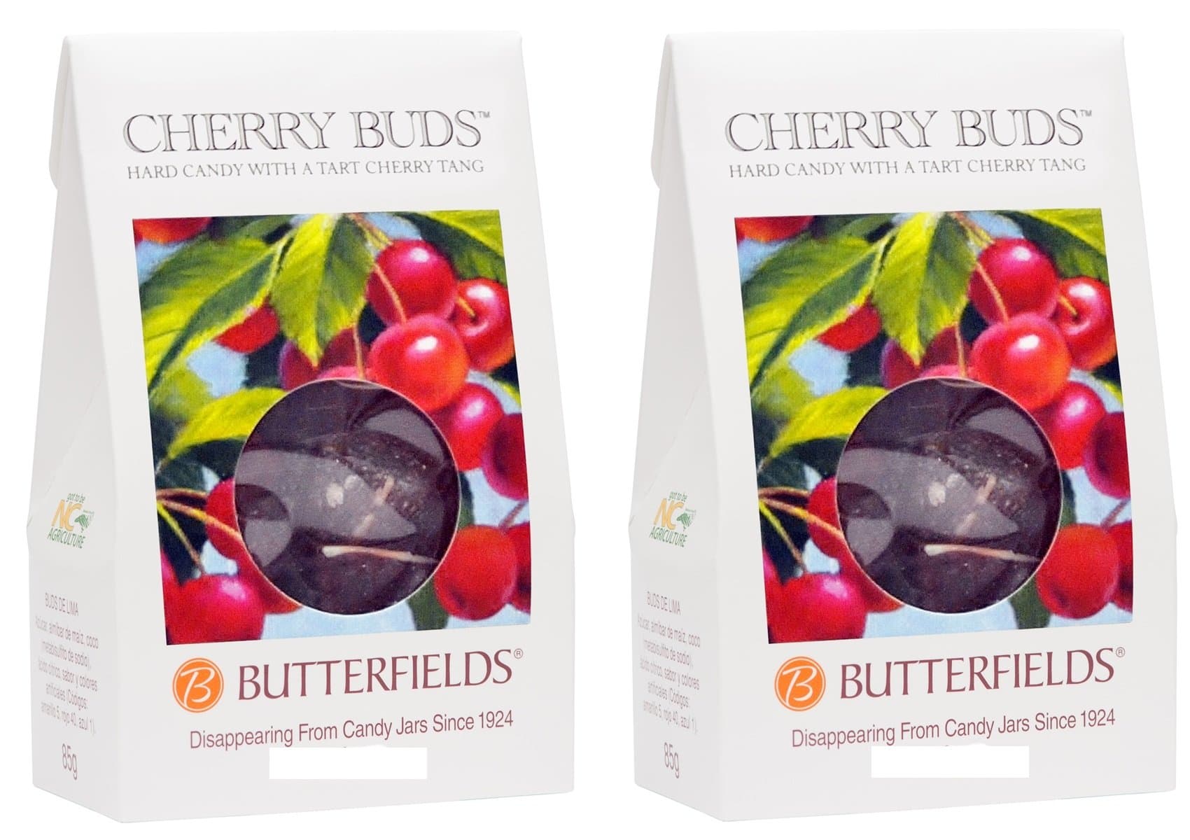 Butterfields Candy - Gourmet, Old-Fashioned CHERRY Buds Hard Candy, 7 oz. (2-Pack) | Gluten Free | Made with 100% Real, Pure Cane Sugar | Handcrafted in the USA (Cherry)