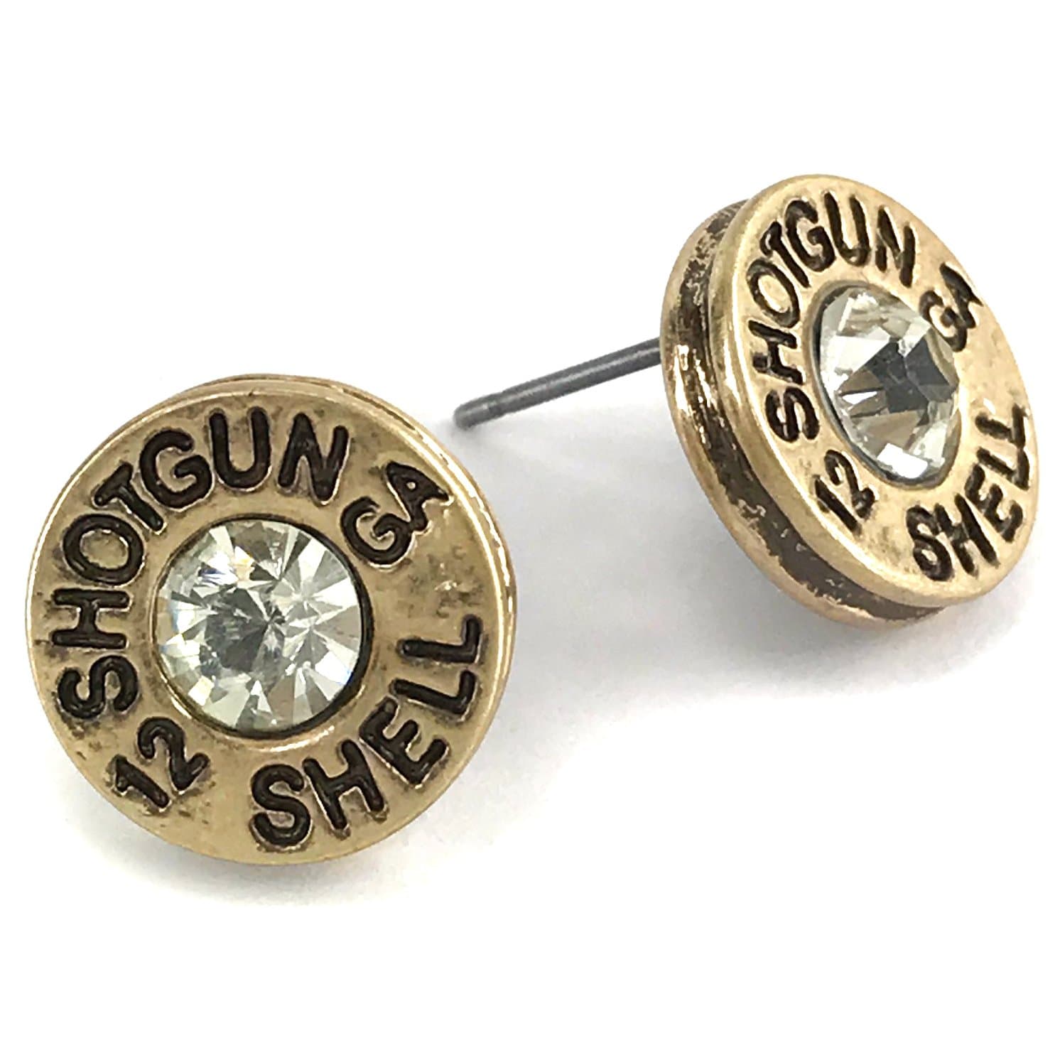 Hammered 12 Gauge Shotgun Bullet Shell Earrings