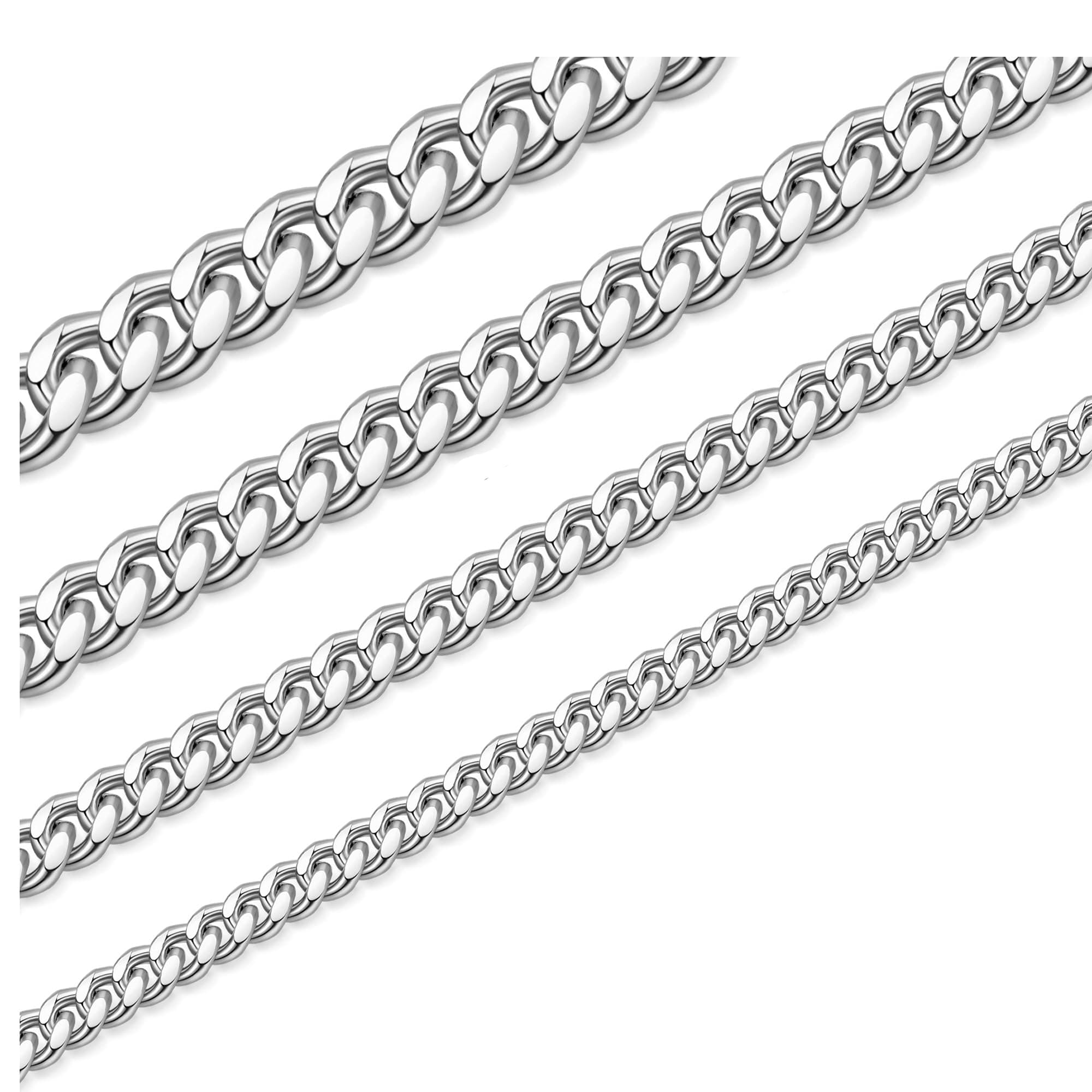 Stainless Steel Mens Cuban Link Chain Silver 18K Gold Chain for Men Hip Hop Mens Jewelry
