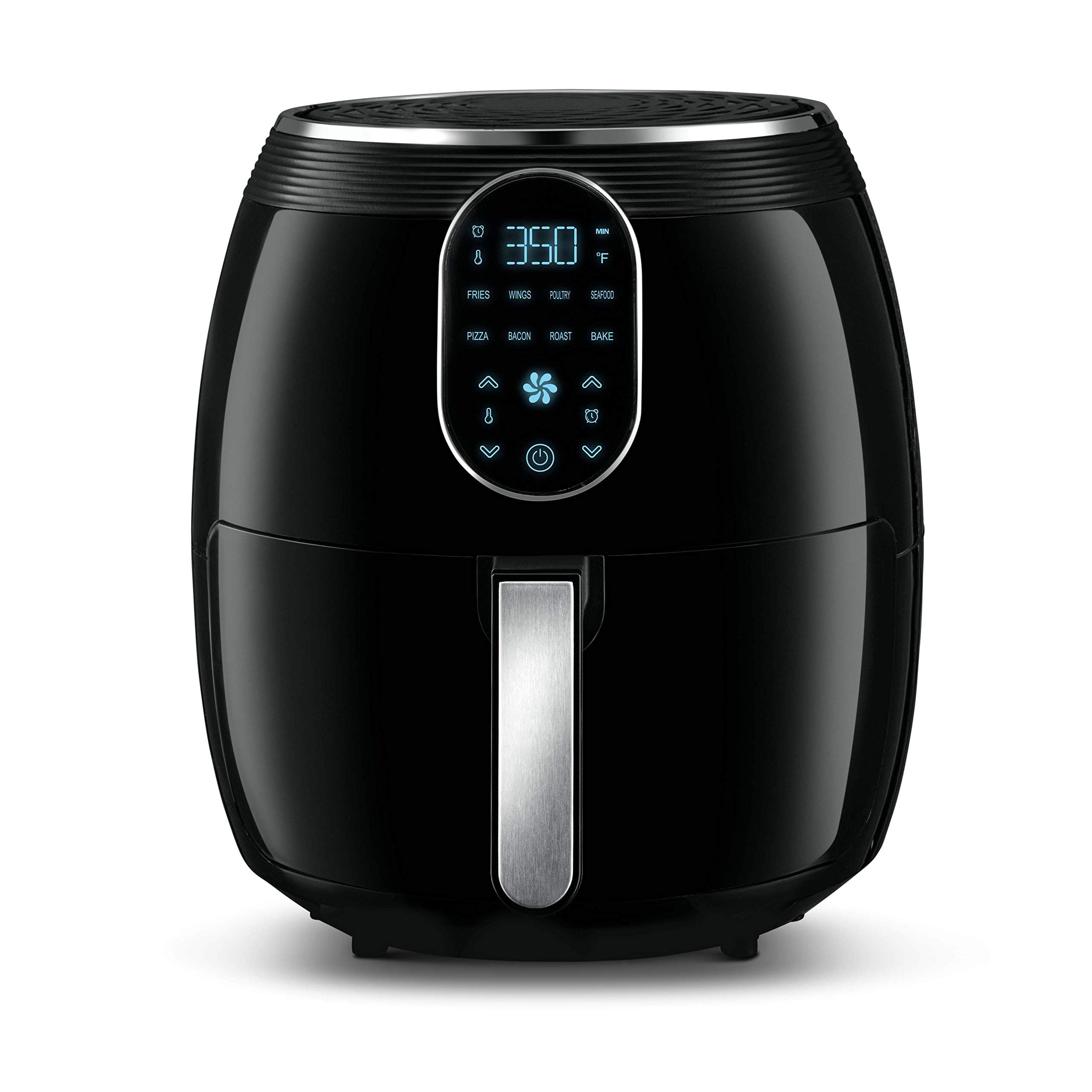 Gourmia GAF718 Digital Free Fry Air Fryer- No Oil Healthy Cooking - Touch LCD Display with 8 Presets - 1700 Watt - 7 Qt Basket Pan - Recipe Book Included