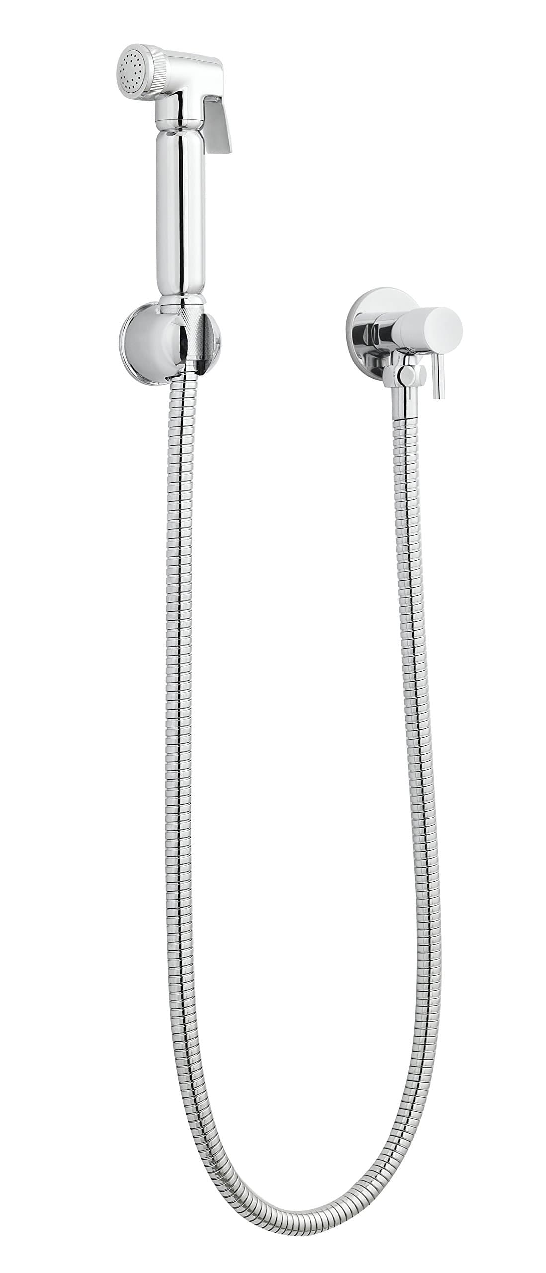 Nuie BW001 ǀ Modern Bathroom Toilet Accessories Manual Douche Spray Kit with Lever Handle, 25mm x 25mm, Chrome