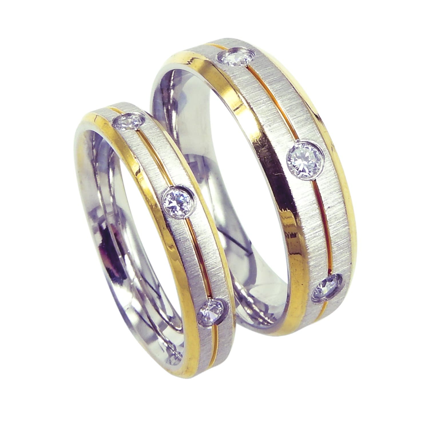 Everstone His and Hers Titanium Ring Set Matching Wedding Rings Titanium Bands UK size UK size H to Z7