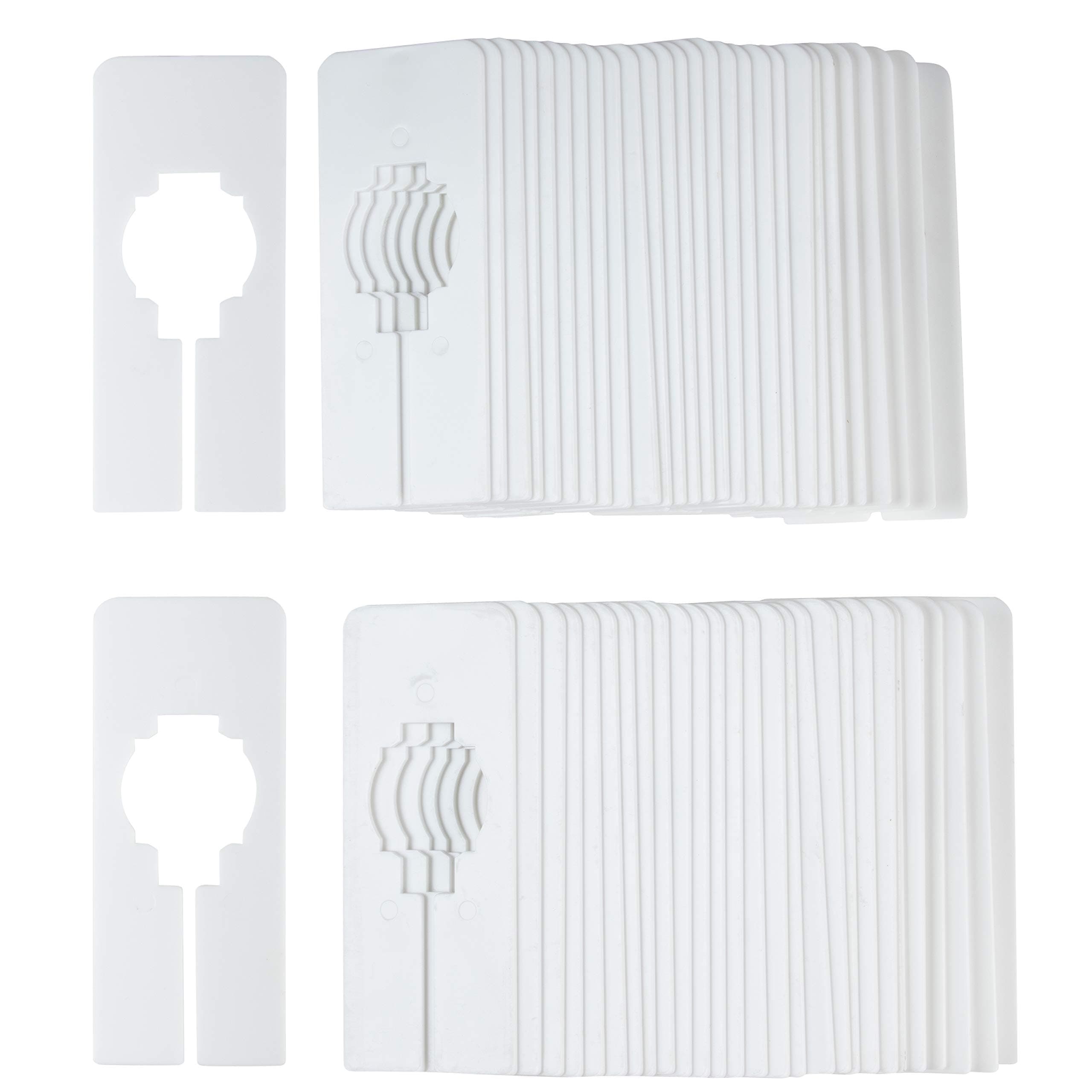 Juvale 60 Pack Plastic Closet Dividers for Hanging Clothes, Blank White Tags for Department Stores, Clothing Rack Size Separator Hangers for Boutiques, Warehouses (2 x 5 in)