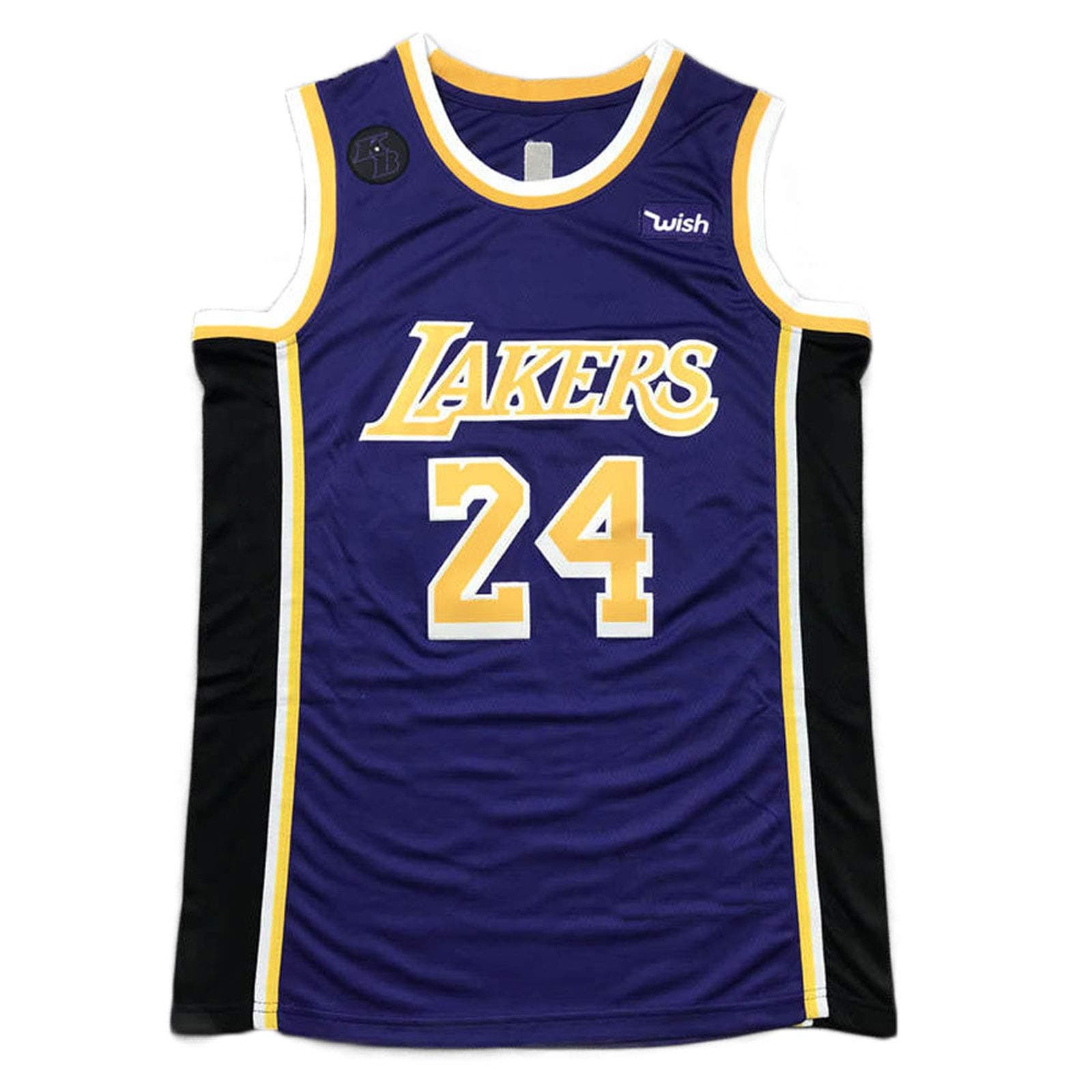 HOUADDY Men's Women Basketball Clothes, Basketball T-Shirt Lakers 24# Jersey Breathable Memorial Edition Embroidered Sleeveless Vests, Purple-L