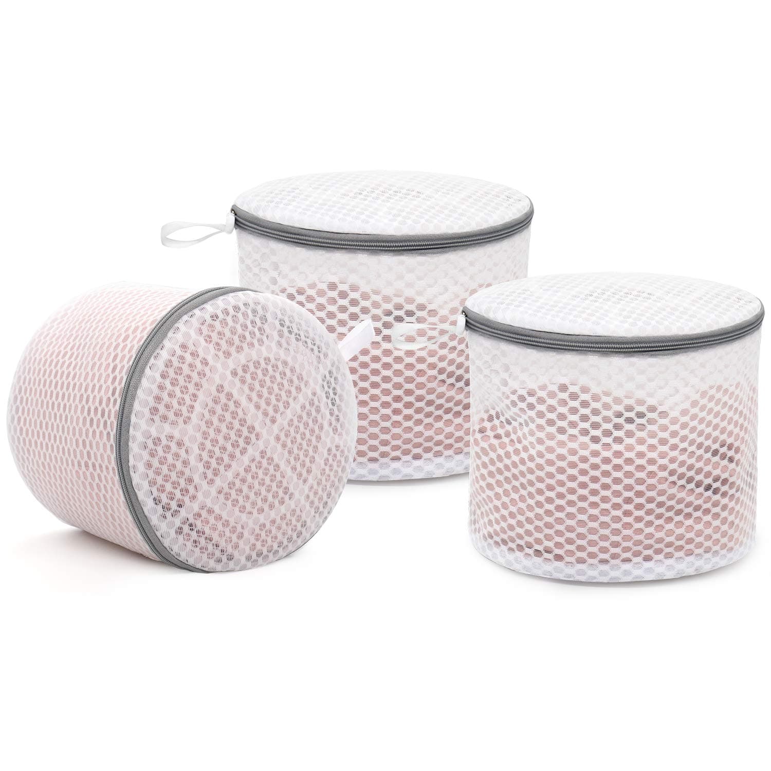 3Pcs Durable Honeycomb Mesh Laundry Bags for Delicates, Lingerie Wash Bag 6 x 7 Inches, White