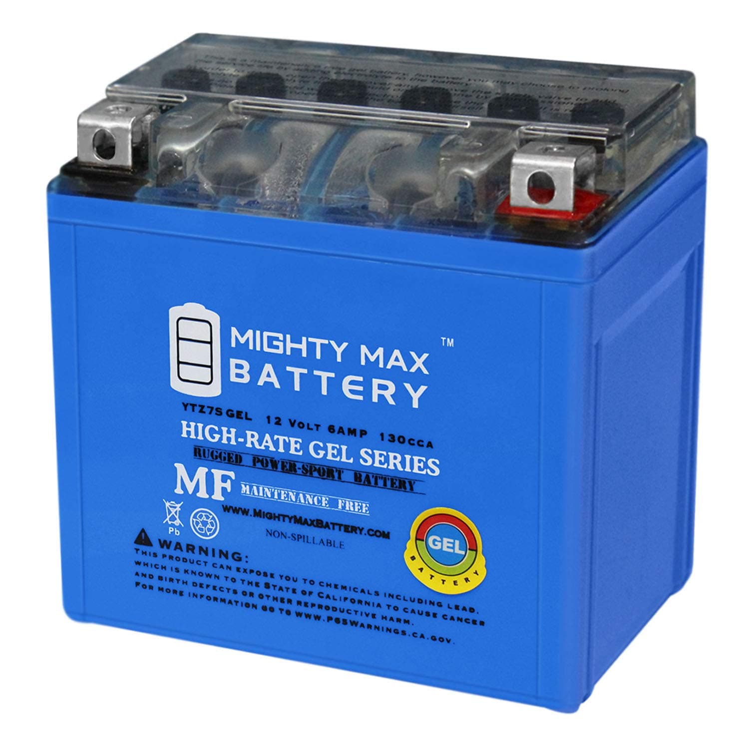 YTZ7S GEL -12 Volt 6 AH, GEL Type, 130 CCA, Rechargeable Maintenance Free SLA AGM Motorcycle Battery