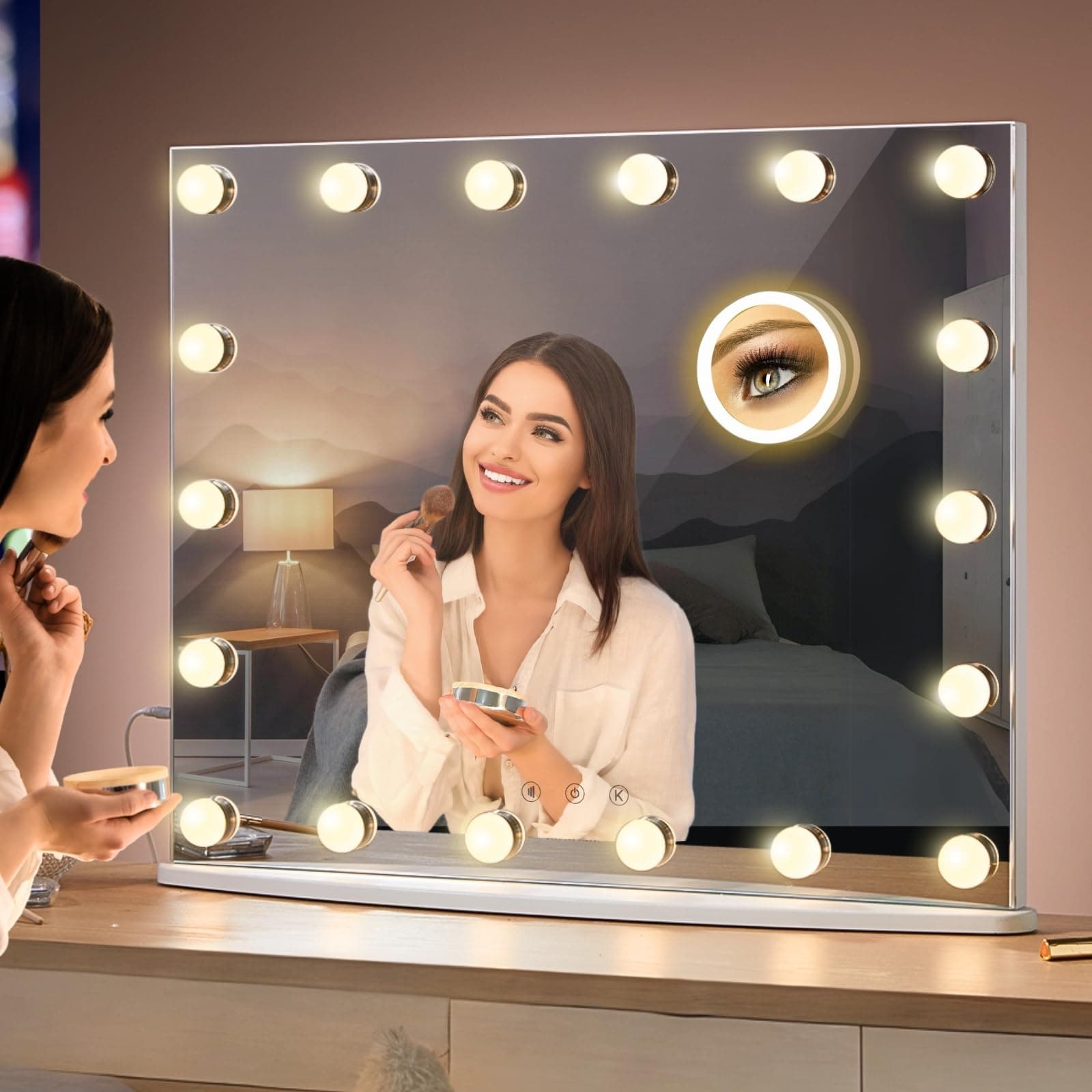 Hollywood Tabletop Makeup Mirror