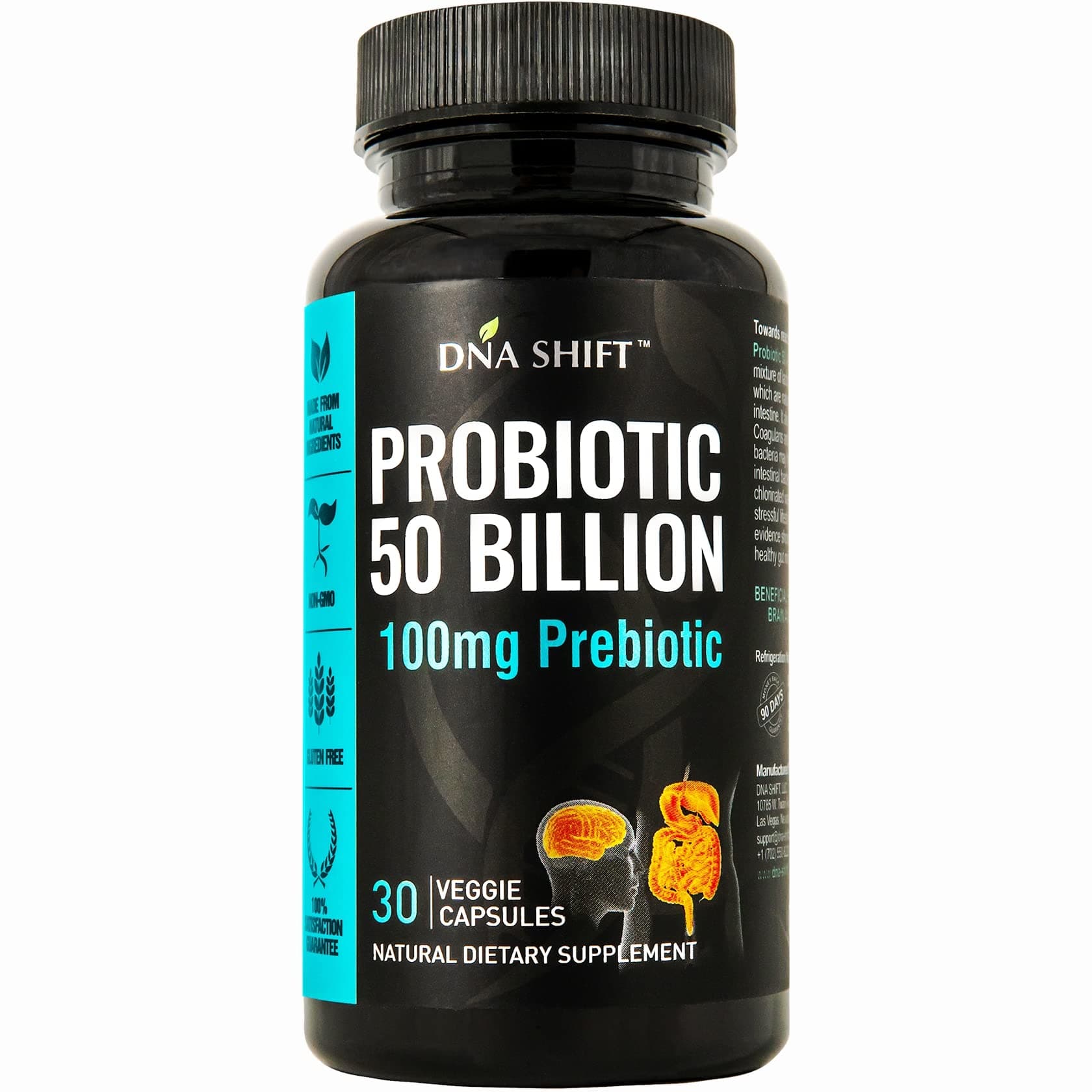 Probiotics 50 Billion - 11 Strain Live Probiotic Prebiotic for Men & Women - Best to Support Digestive & Immune Health. with Lactobacillus Gasseri - Guaranteed Potency to Expiration