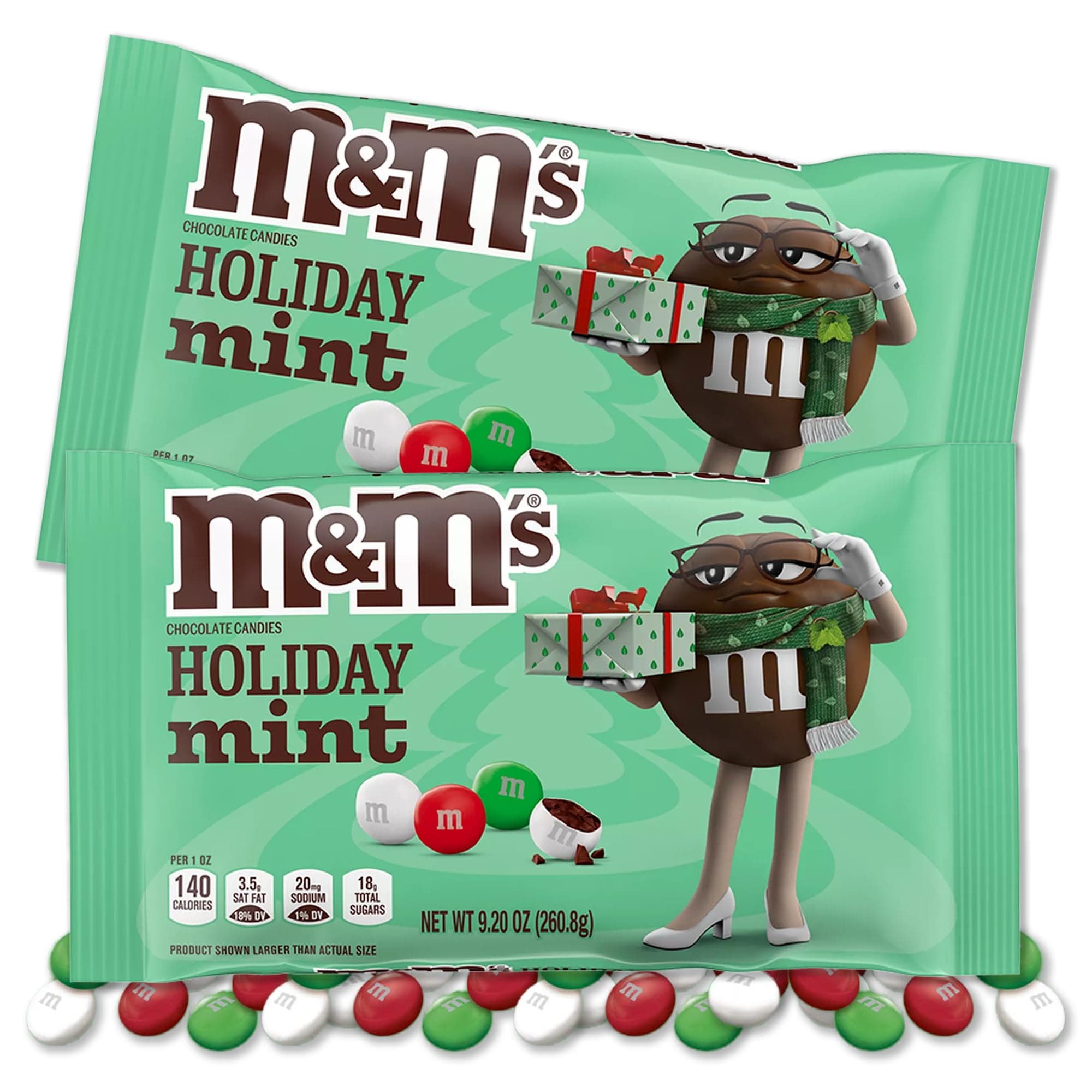 Christmas Holiday Mint Chocolate Candy Pieces 2 Pack. Christmas Candy Bulk. Red and Green Chocolate Christmas Candy. Stocking Stuffer Candy for Kids.