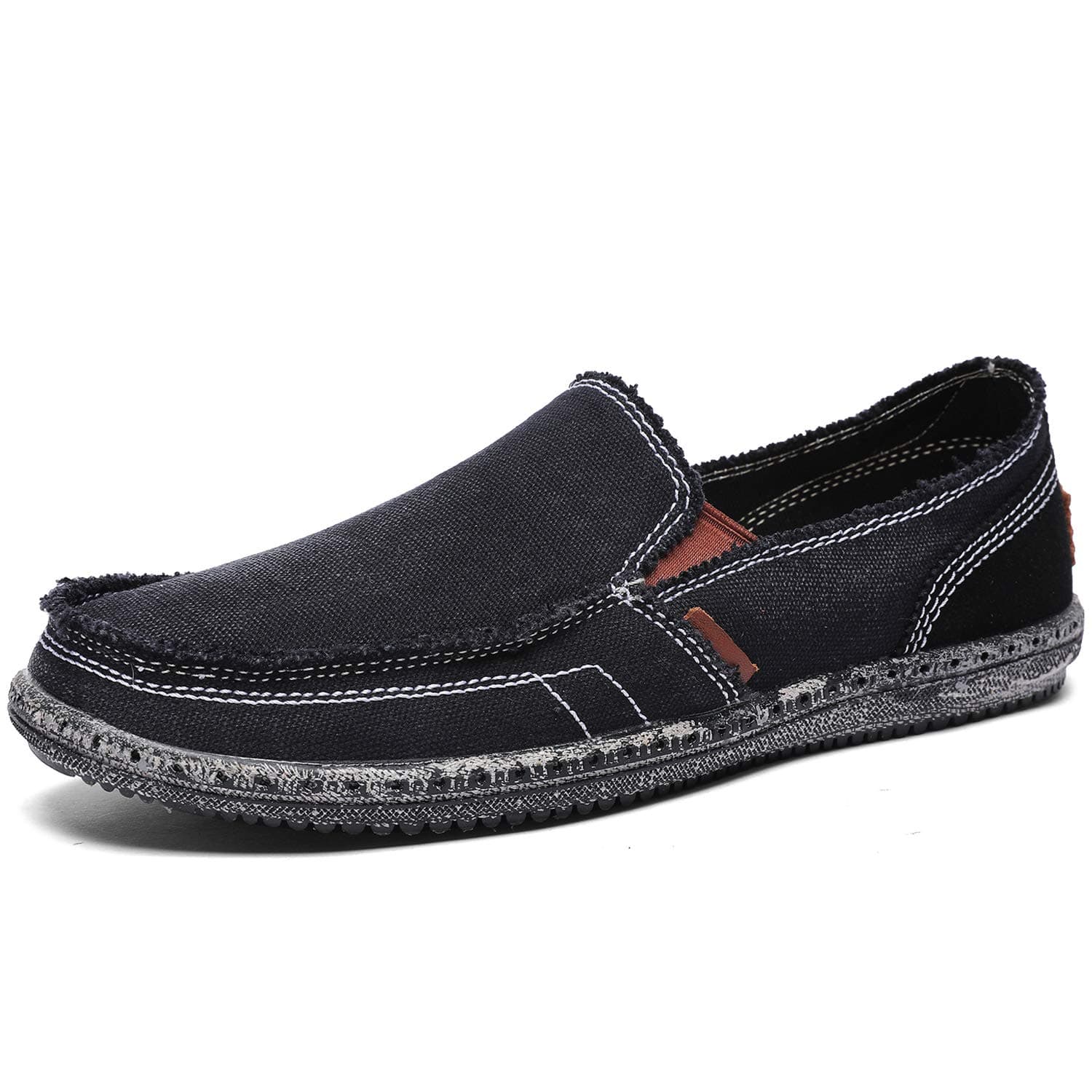 Men's Casual Cloth Shoes Canvas Slip on Loafers Leisure Vintage Flat Boat Shoes
