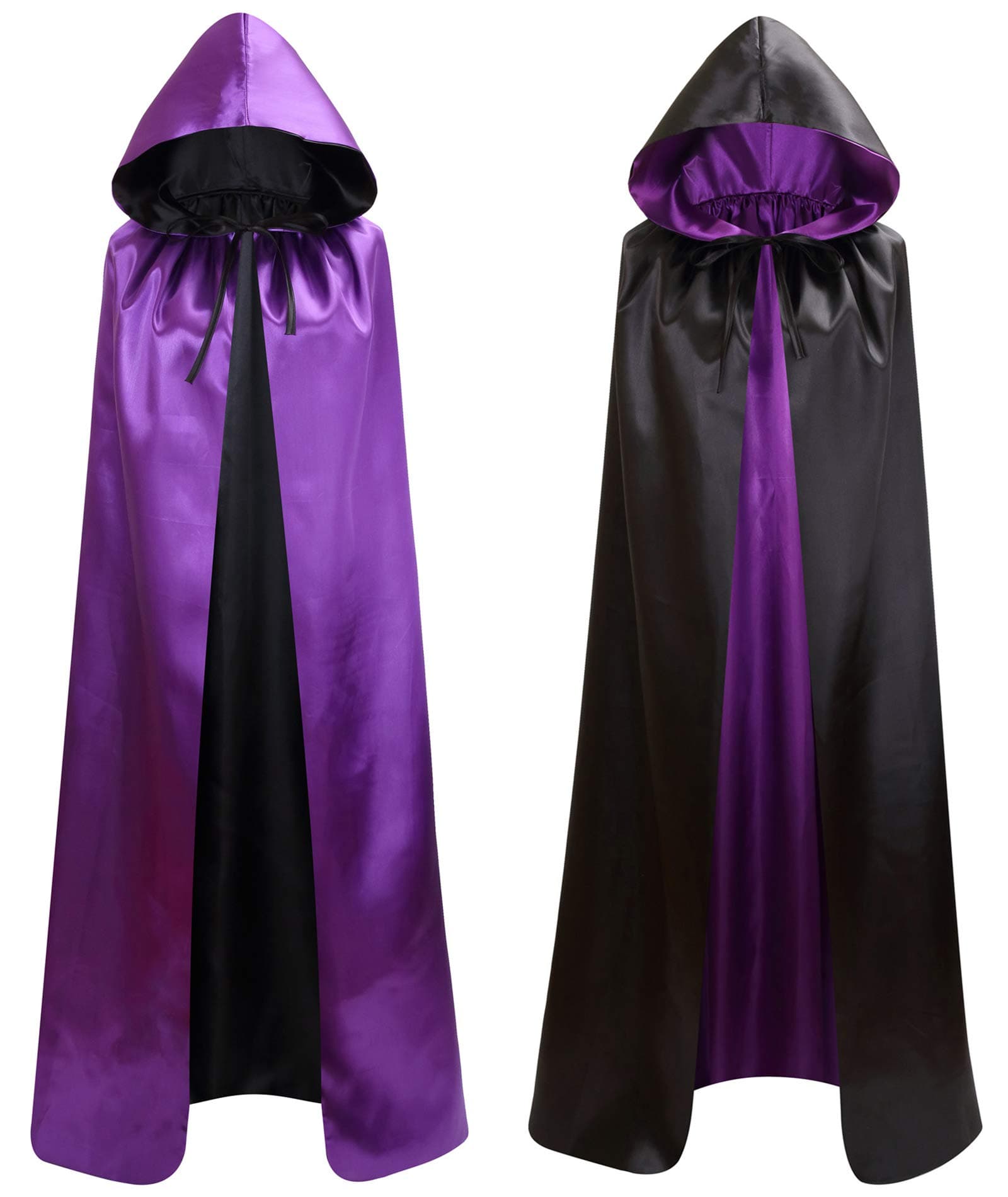 Unisex Adults Reversible Hooded Cloak Cape For Christmas Halloween Party Vampires Cosplay Costumes
