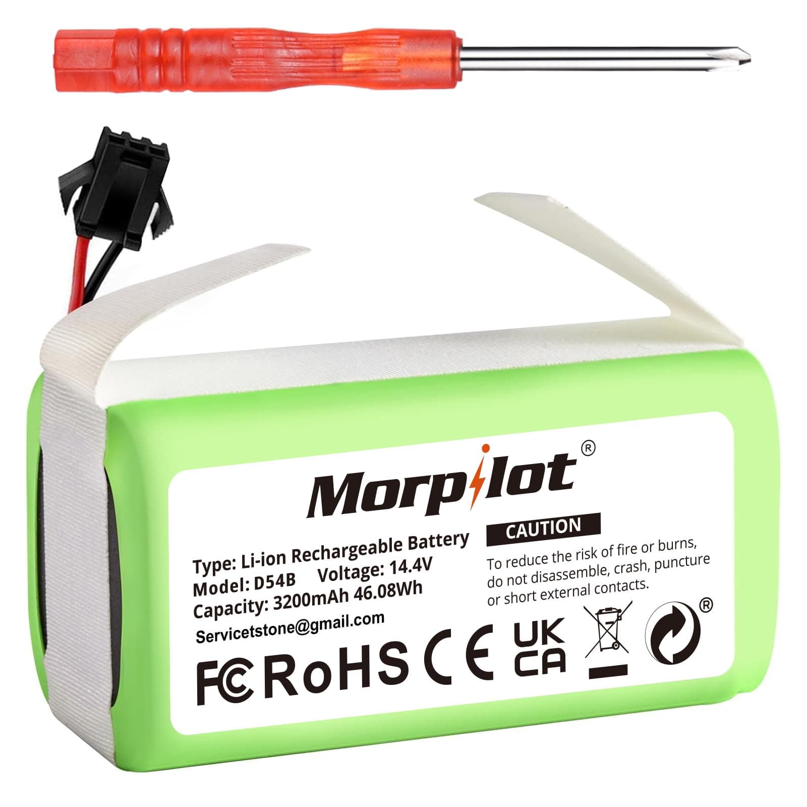 Morpilot 14.4V 2600mAh Li-ion Replacement Battery for Ecovacs Deebot N79S, DN622, Eufy RoboVac 11, 11S, 11S MAX, 30, 15C, 15T, 12, 35C