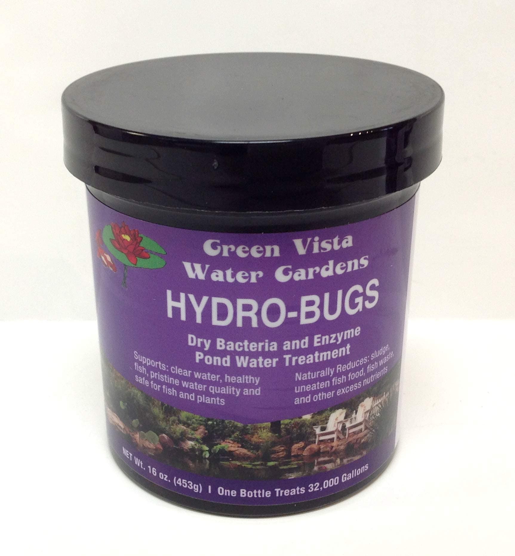Green Vista Hydro-Bugs Dry Beneficial Bacteria - 16 Ounces - Pond Clarifier - Probiotic Treatment - Reduces Sludge, Fish Waste, Uneaten Food - Improves Water Quality and Clarity