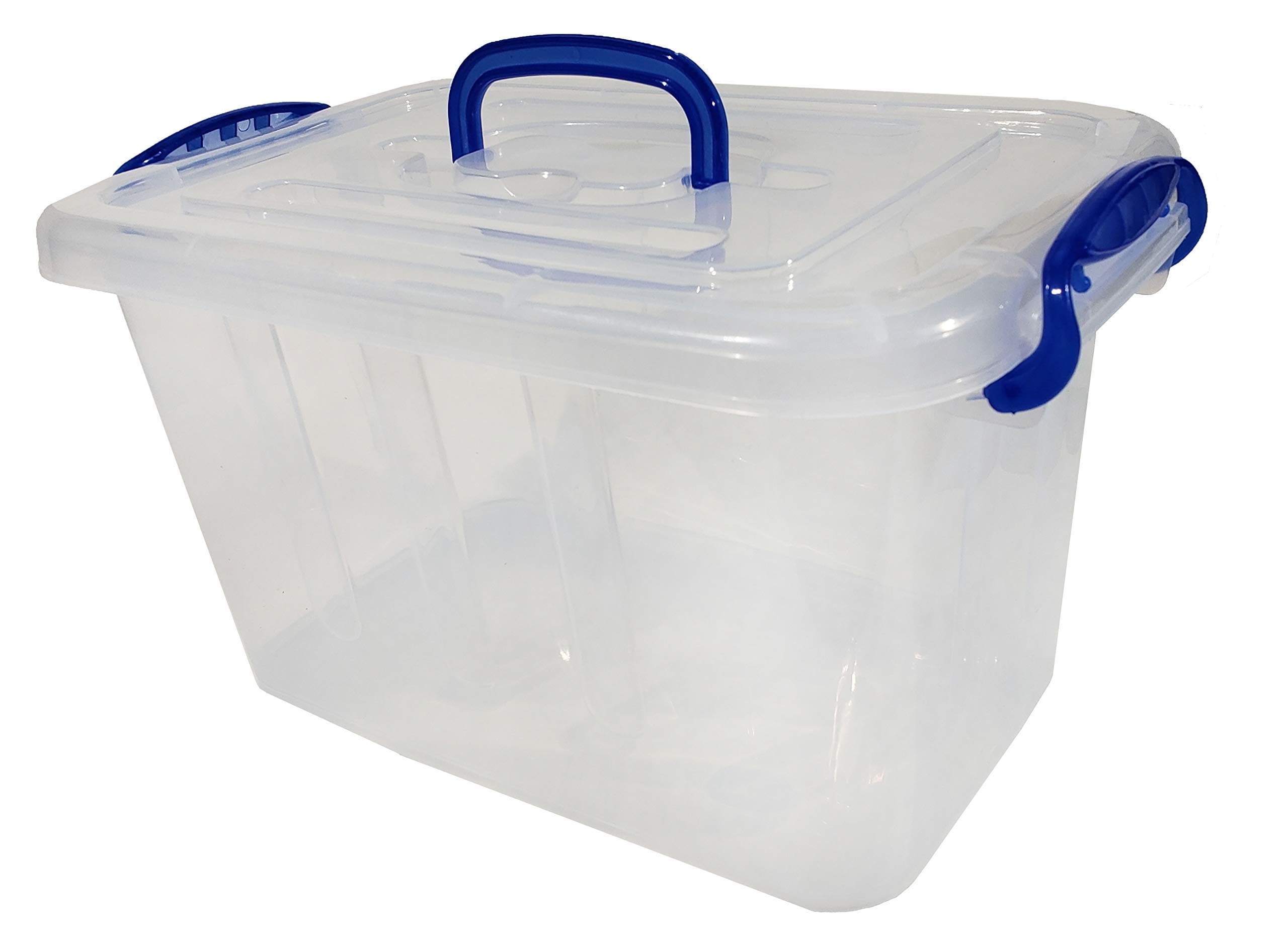 Arteezt Clear Plastic Storage Bins (4 Pack) - 6 Liter/6.3 Quart Storage Boxes for Easy Organization - Locking Lids and Handles (4)