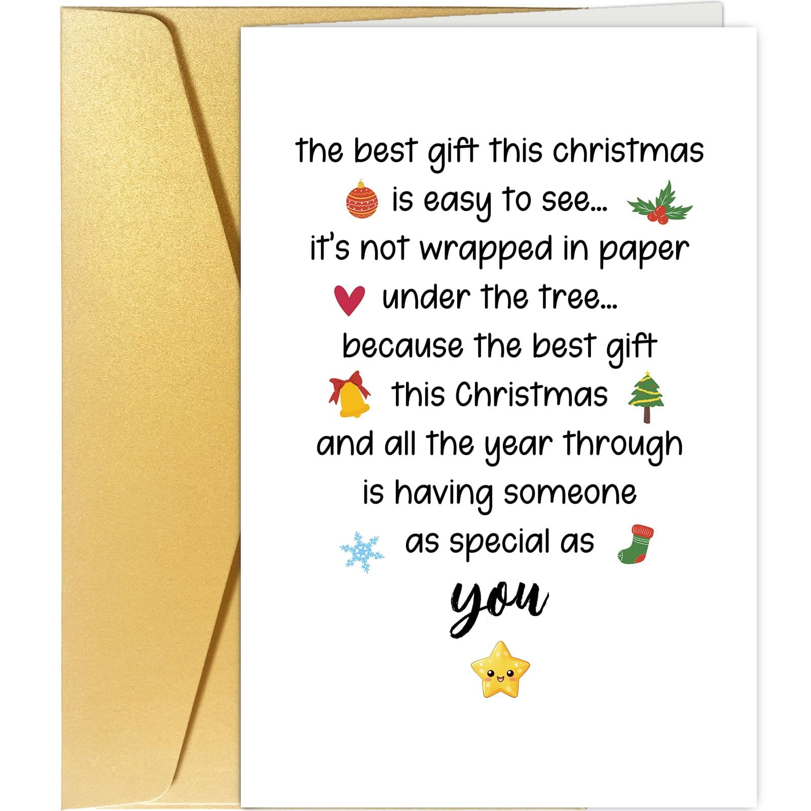 Spercy Cute Christmas Poem, Funny & Romantic Card for Him & Her