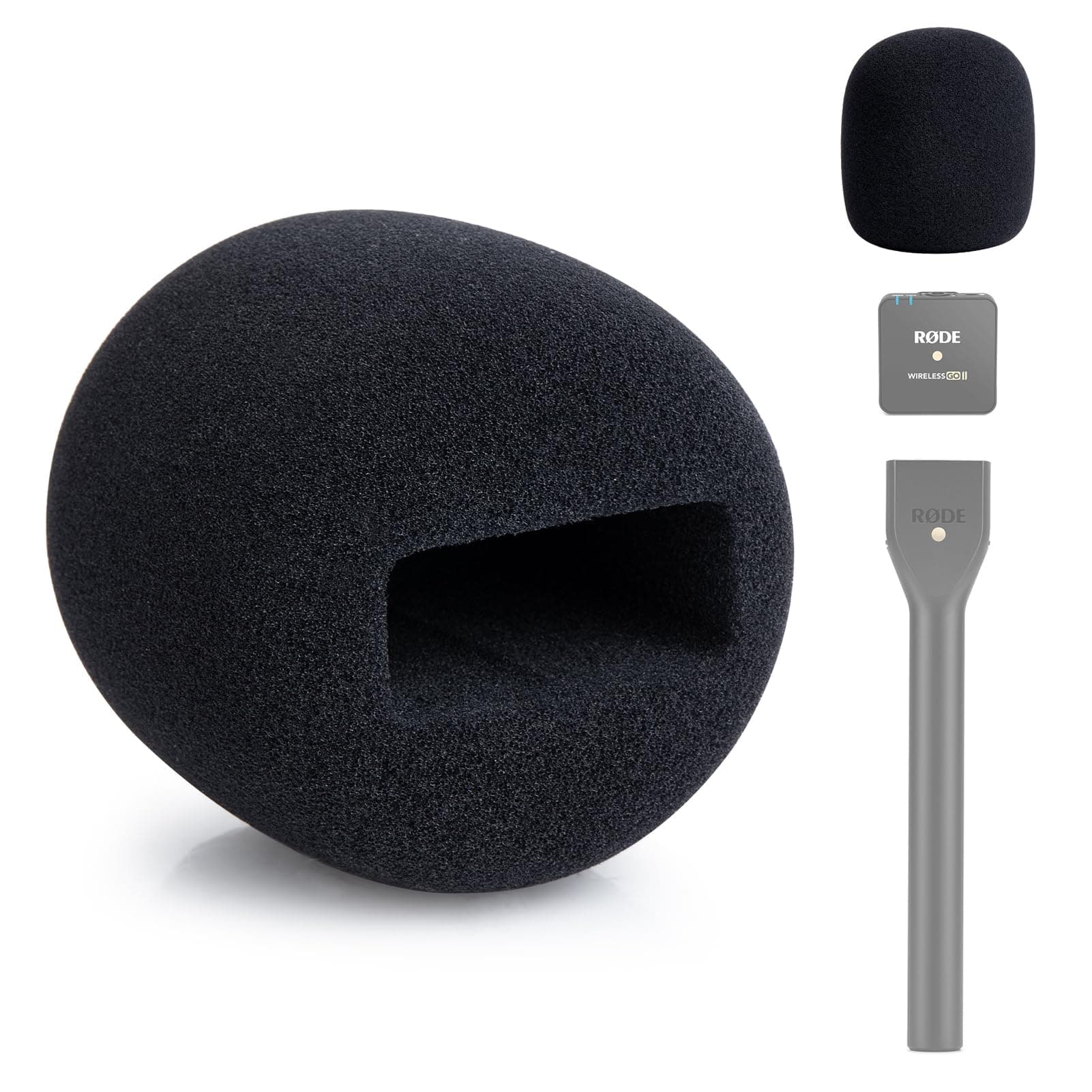 YOUSHARES Microphone Cover Foam Compatible with Rode Wireless Go II/PRO Suitable for Interview Go Handheld Adaptor, Replacement Rode Pop Filter to Blocks Out Plosives