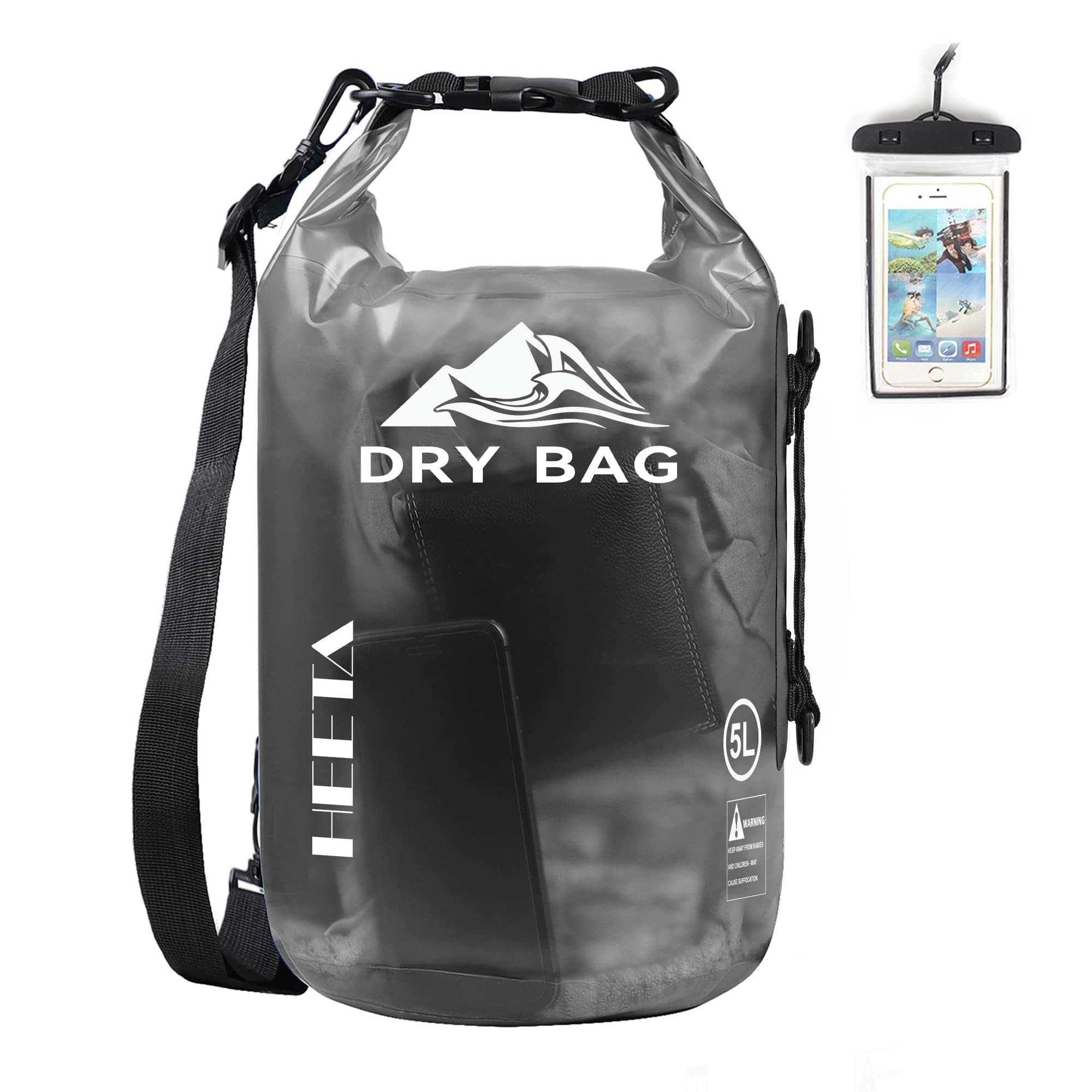 Dry Bag Waterproof for Women Men, 5L/10L/20L/30L/40L Roll Top Lightweight Dry Storage Bag Backpack with Phone Case for Travel Swimming Boating Kayaking Paddle Board Camping Beach Accessories