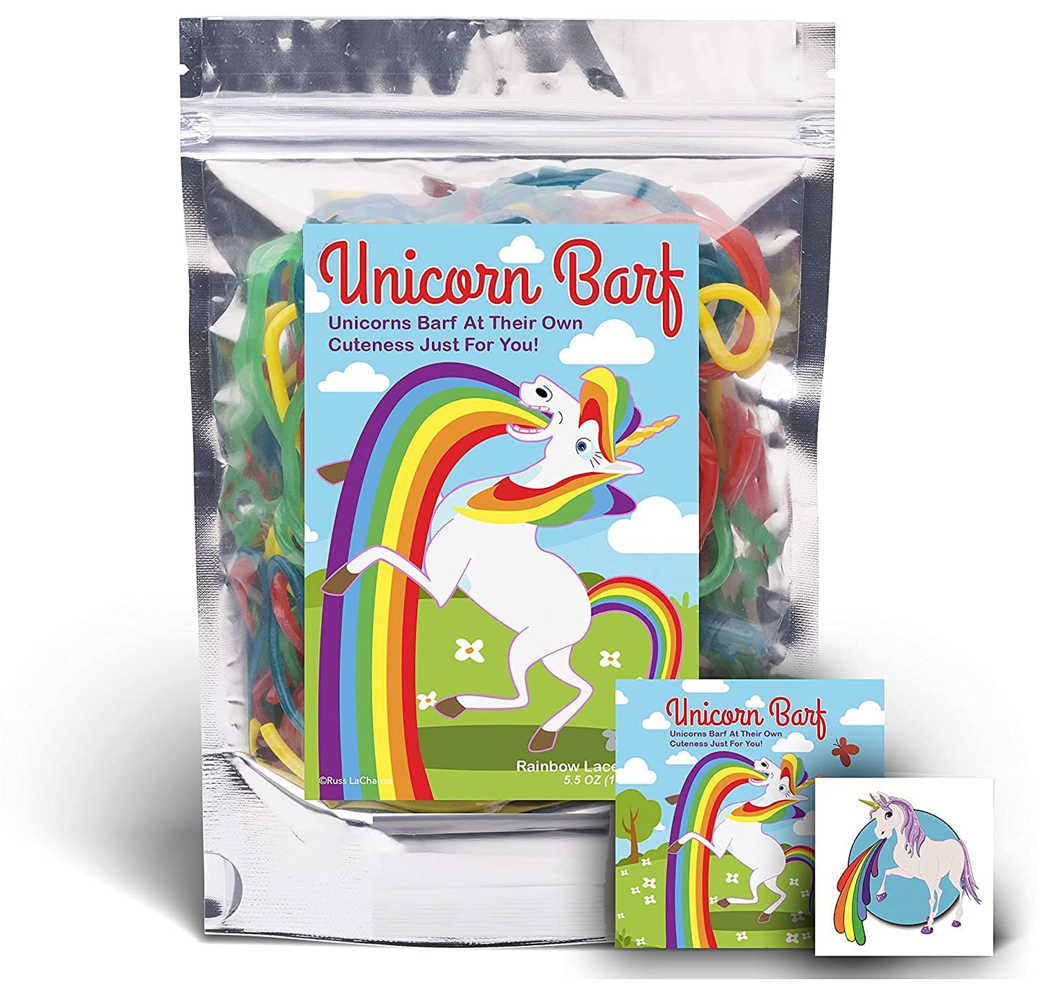 Unicorn Barf Rainbow Lace Licorice - Funny Unique Christmas Stocking Stuffer Gag Candy Gift for Teens, Girls, Boys and Kids