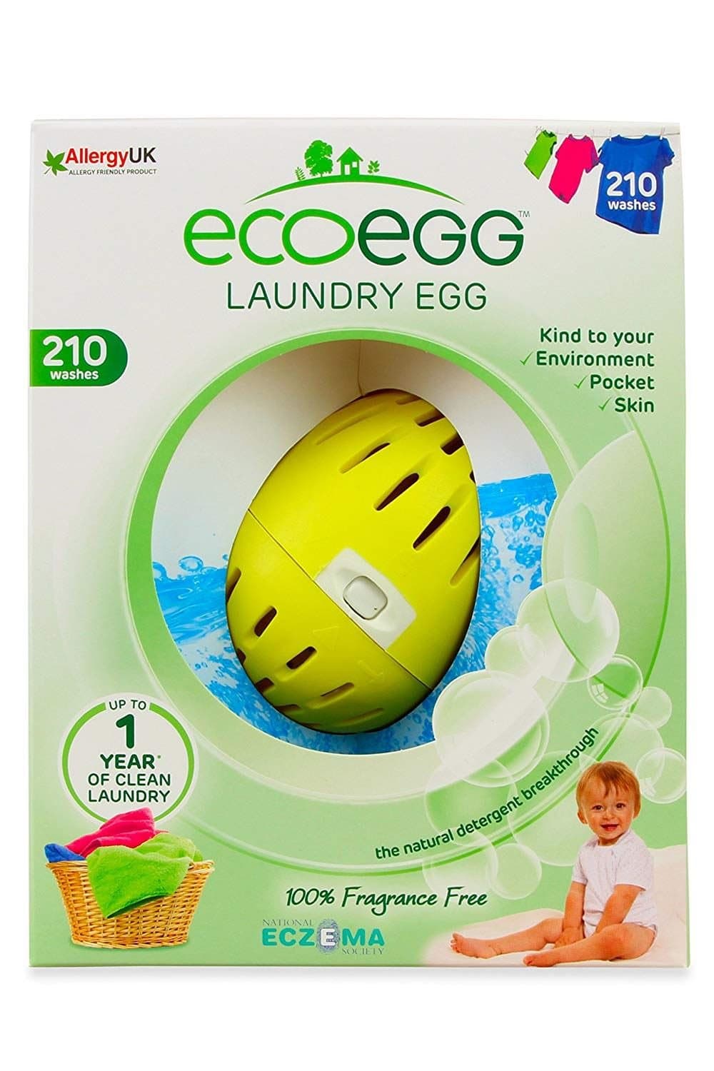 Ecoegg Fragrance Free Laundry Egg, 210 Washes