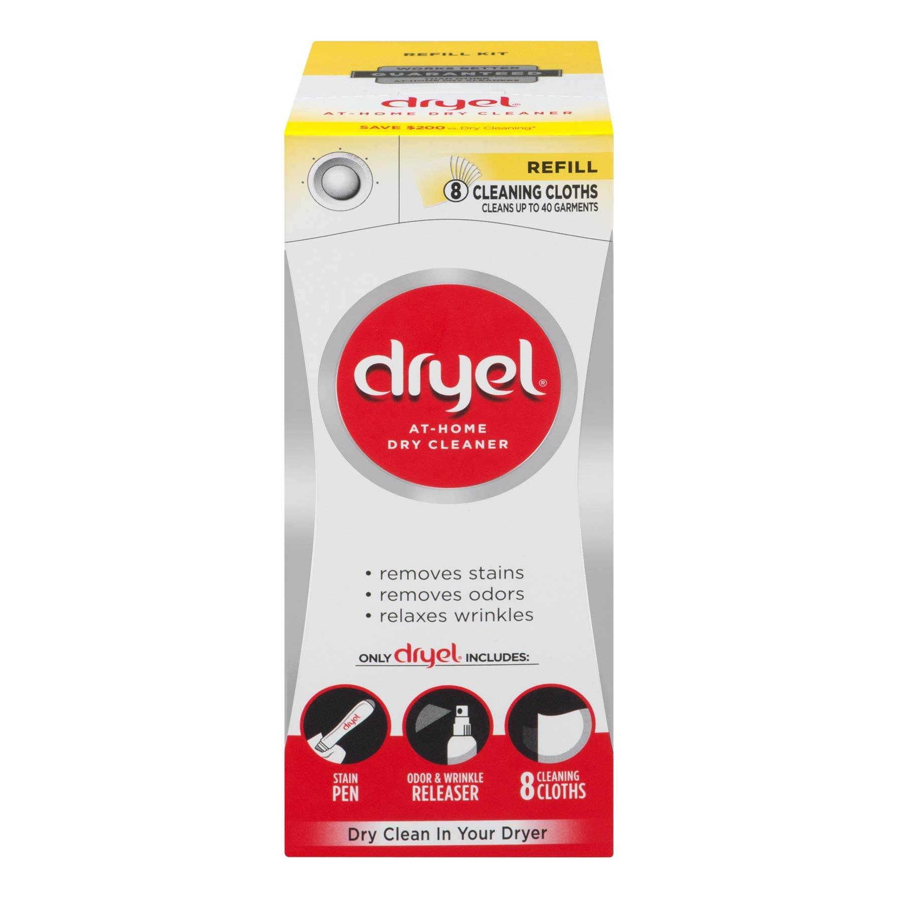 dryelAt Home Dry Cleaner Refill (Pack of 2), 16 Counts in total