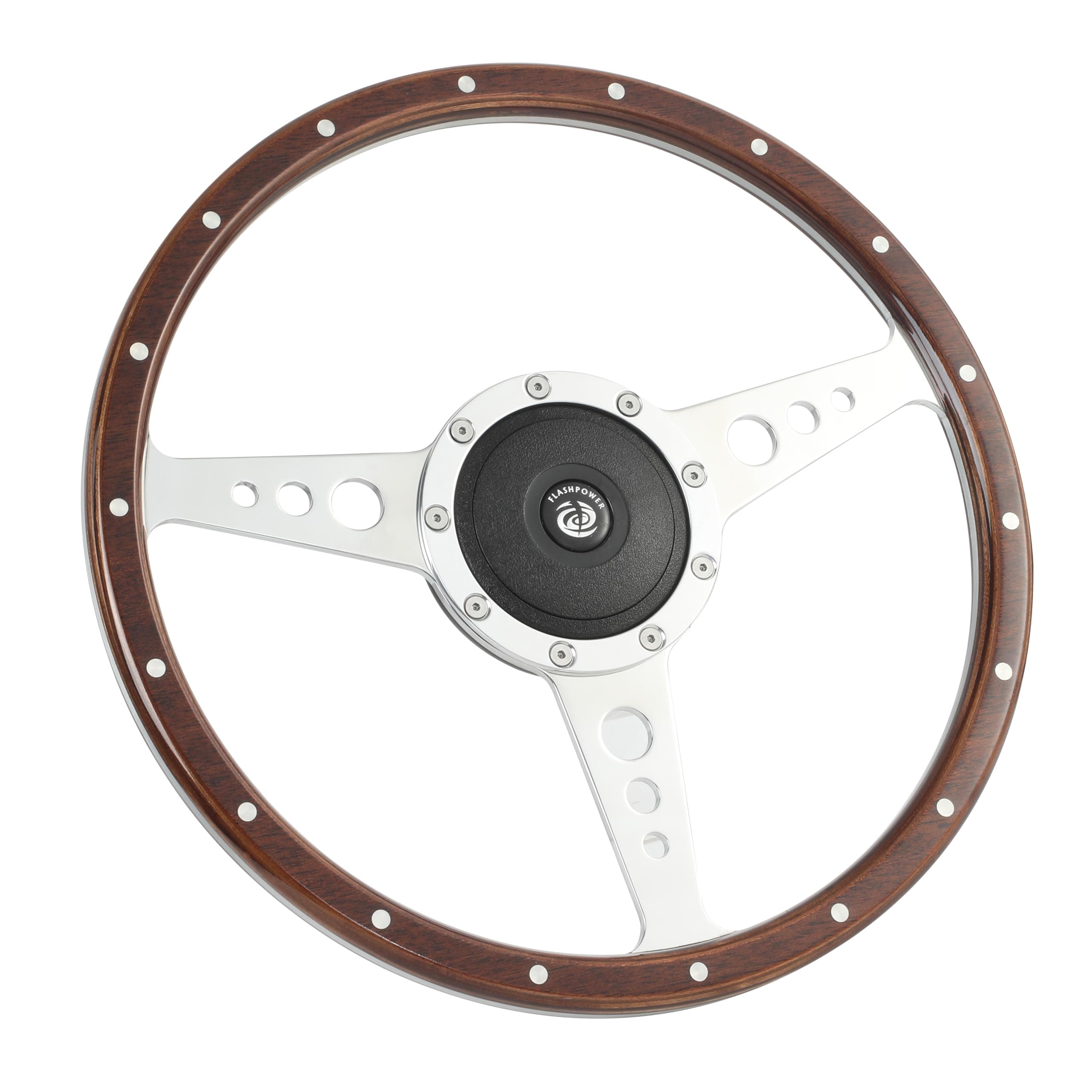 14'' Classic Riveted Wood Grain Steering Wheel Restoration MGB Midget Derrington