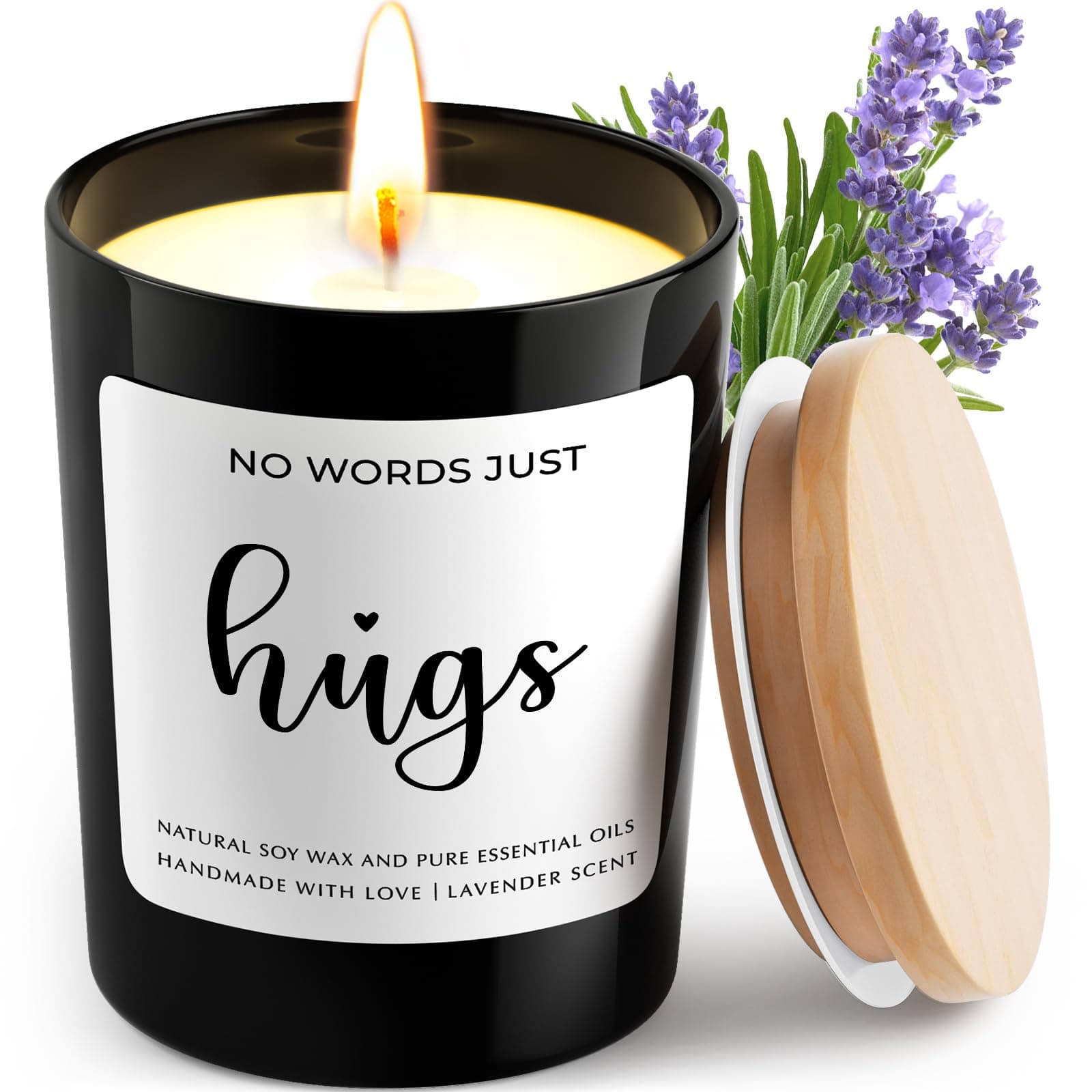 Sympathy Gifts for Loss of Loved One, Mom, Bereavement Gift Ideas, Thinking of You Gifts for Women, Condolences/Comfort/Get Well Soon Gift, Miscarriage, No Words Just Hugs Sympathy Candle