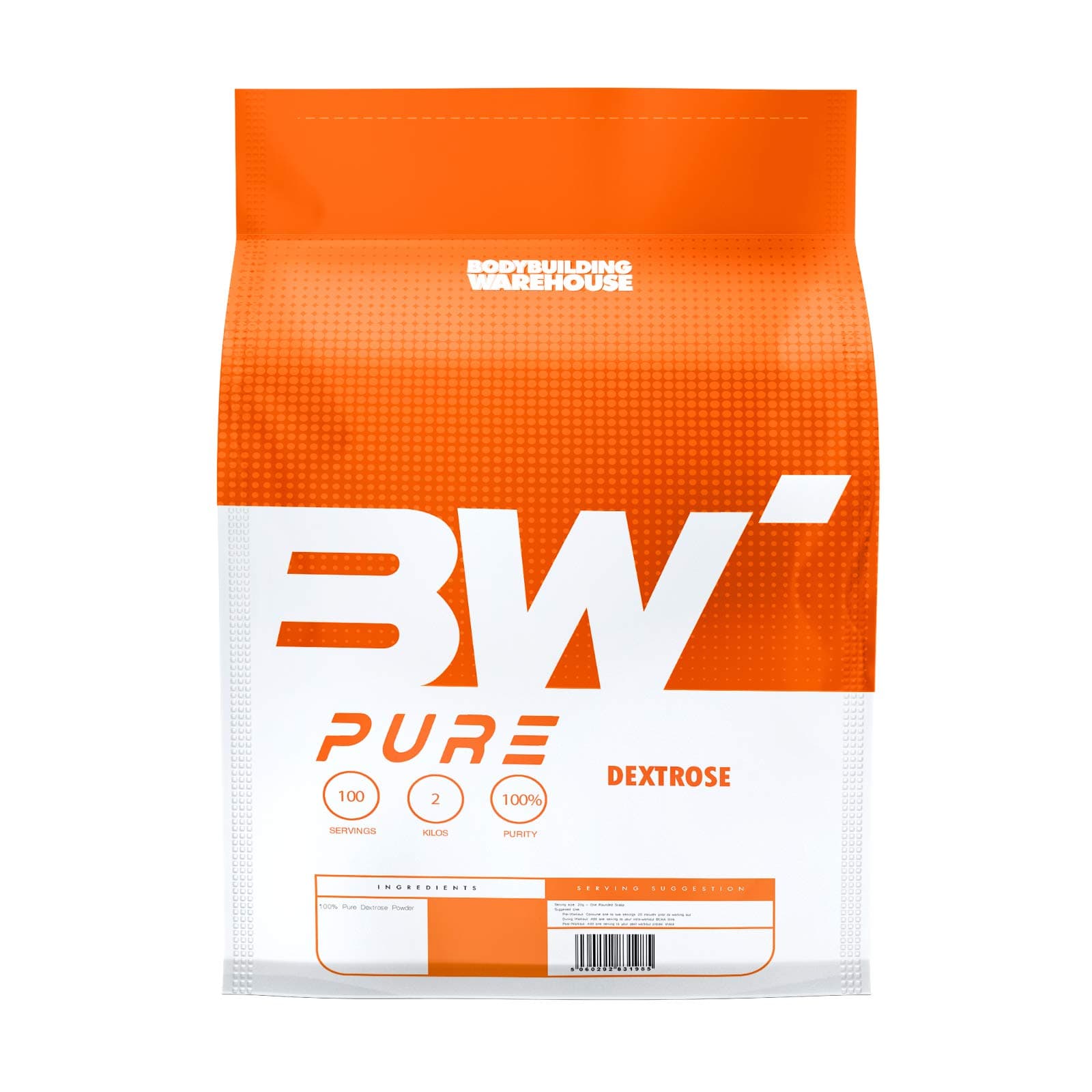 Bodybuilding Warehouse, 100% Pure Dextrose Powder, Energy Drink Supplement, Carbohydrate Powder from Glucose (2Kg)