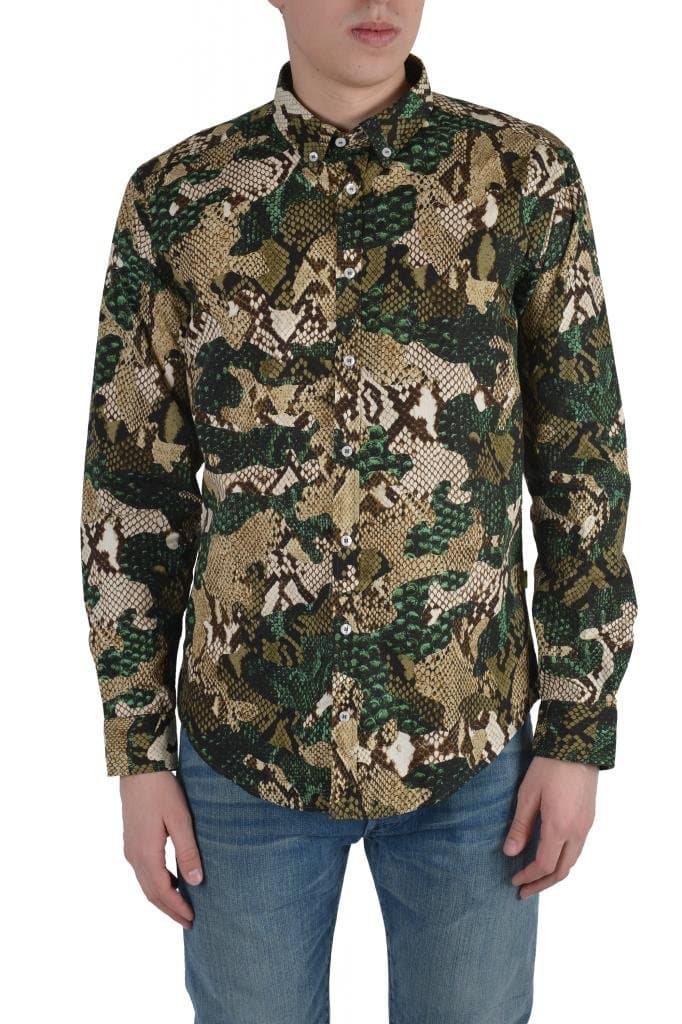 MSGMMen's Multi-Color Animal Print Long Sleeve Dress Shirt US 15.75 IT 40;