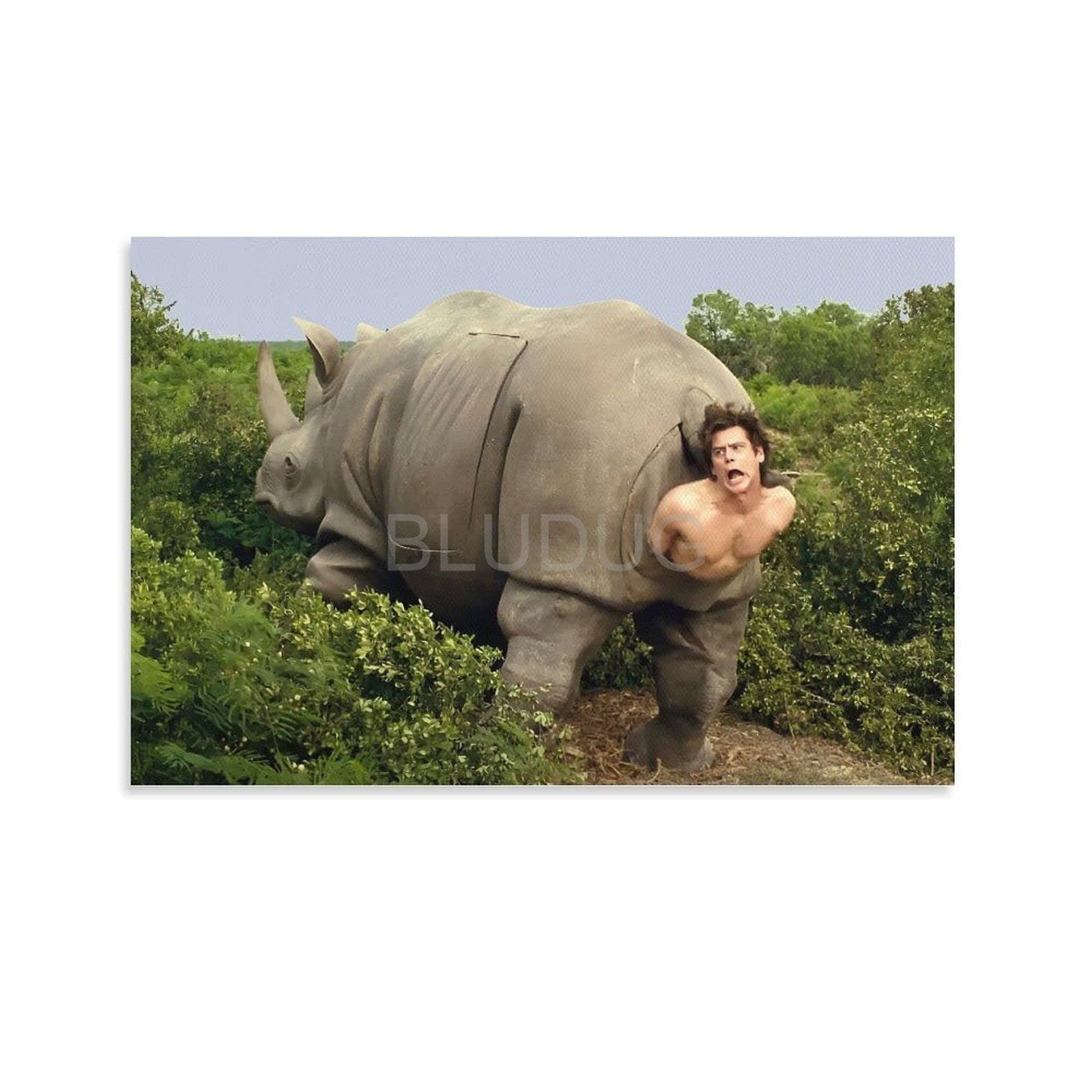 Ace Ventura Rhino Movie Poster,Funny Bathroom Wall Art Canvas Painting Posters And Prints Wall Art Pictures for Living Room Bedroom Decor 16x24inch(40x60cm)